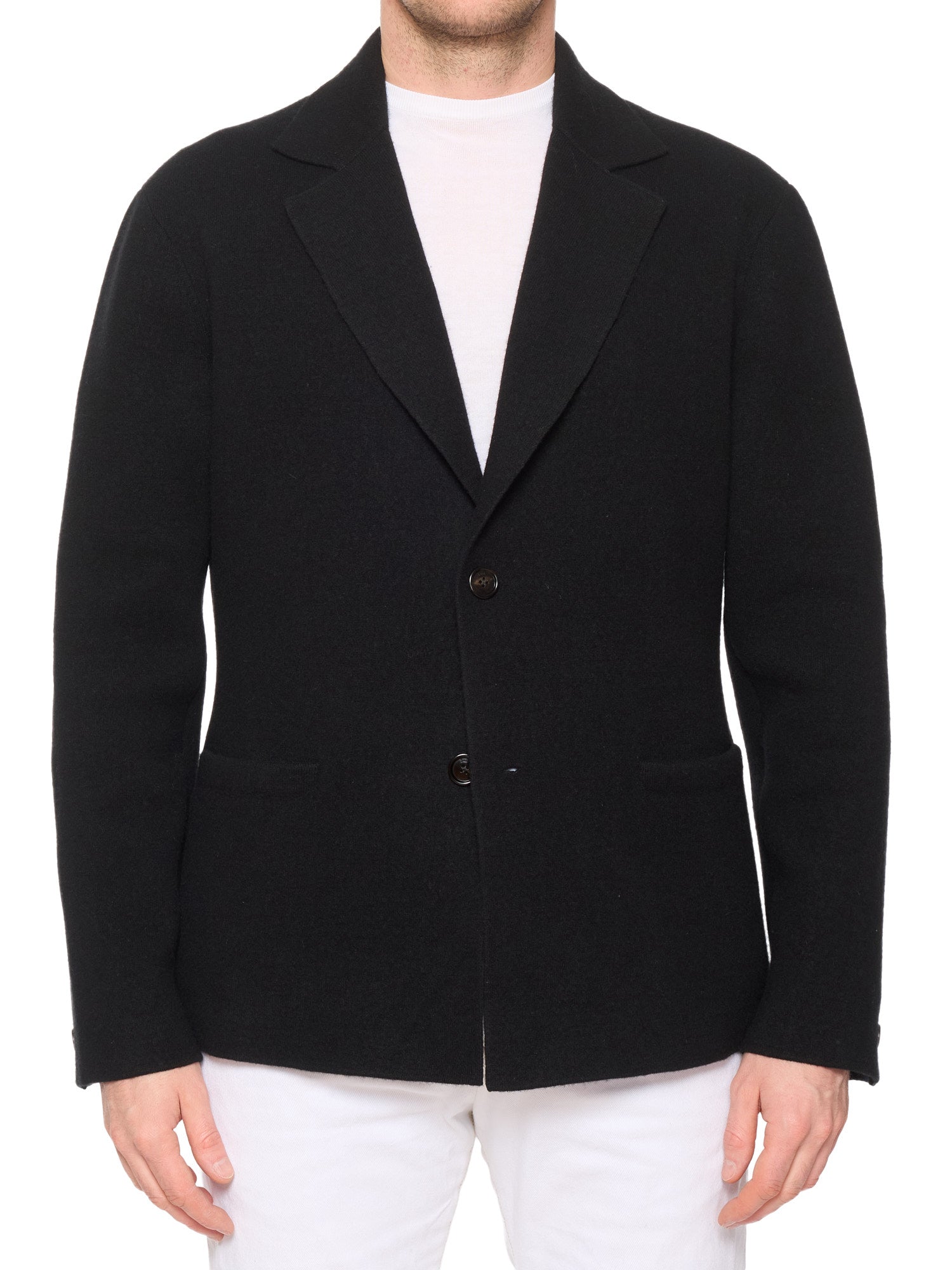BERLUTI Paris Black Cashmere Wool Knit Cardigan Blazer Size M
