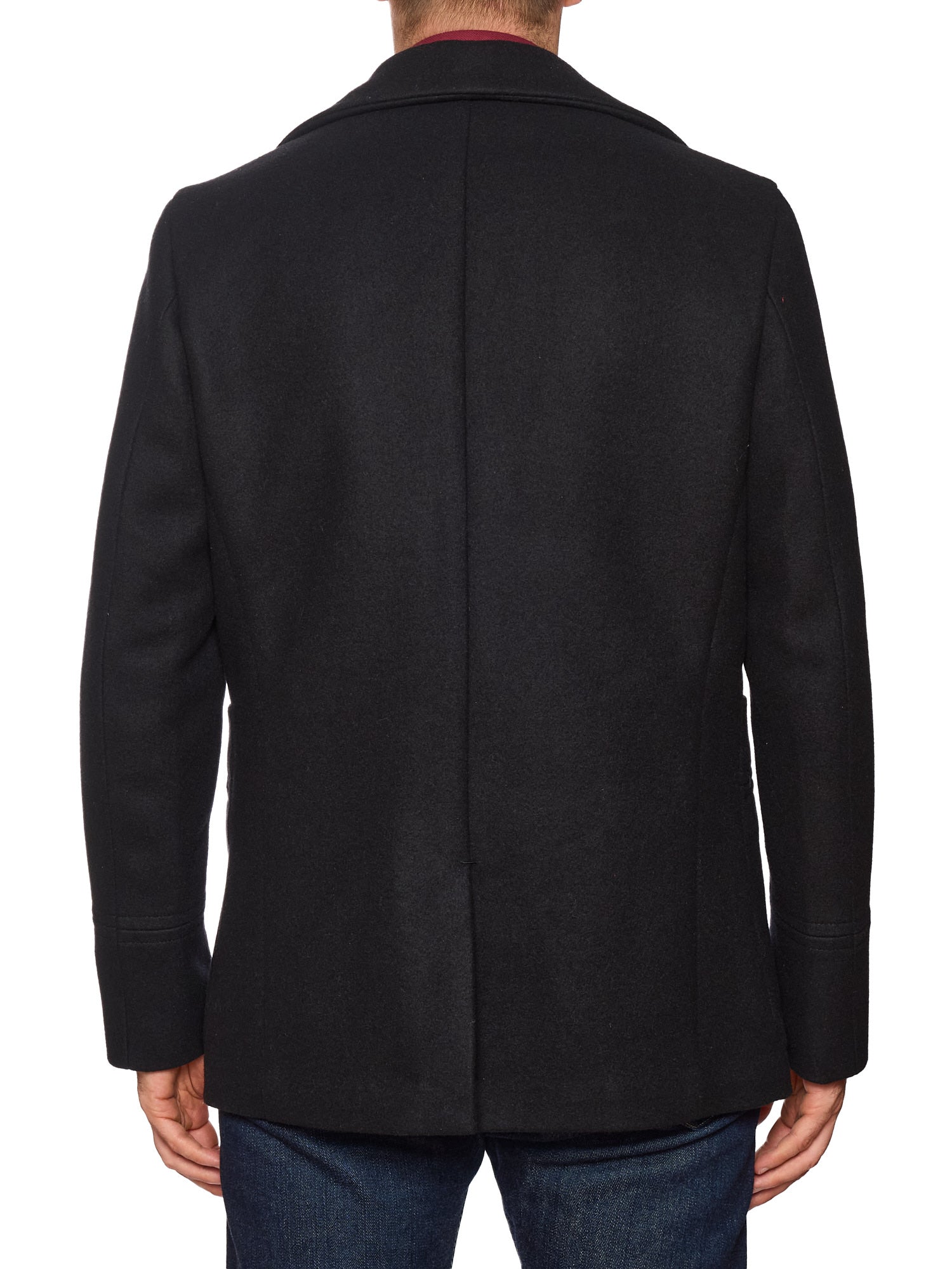 BERLUTI Paris Black Wool Double Breasted PeaCoat Navy Coat