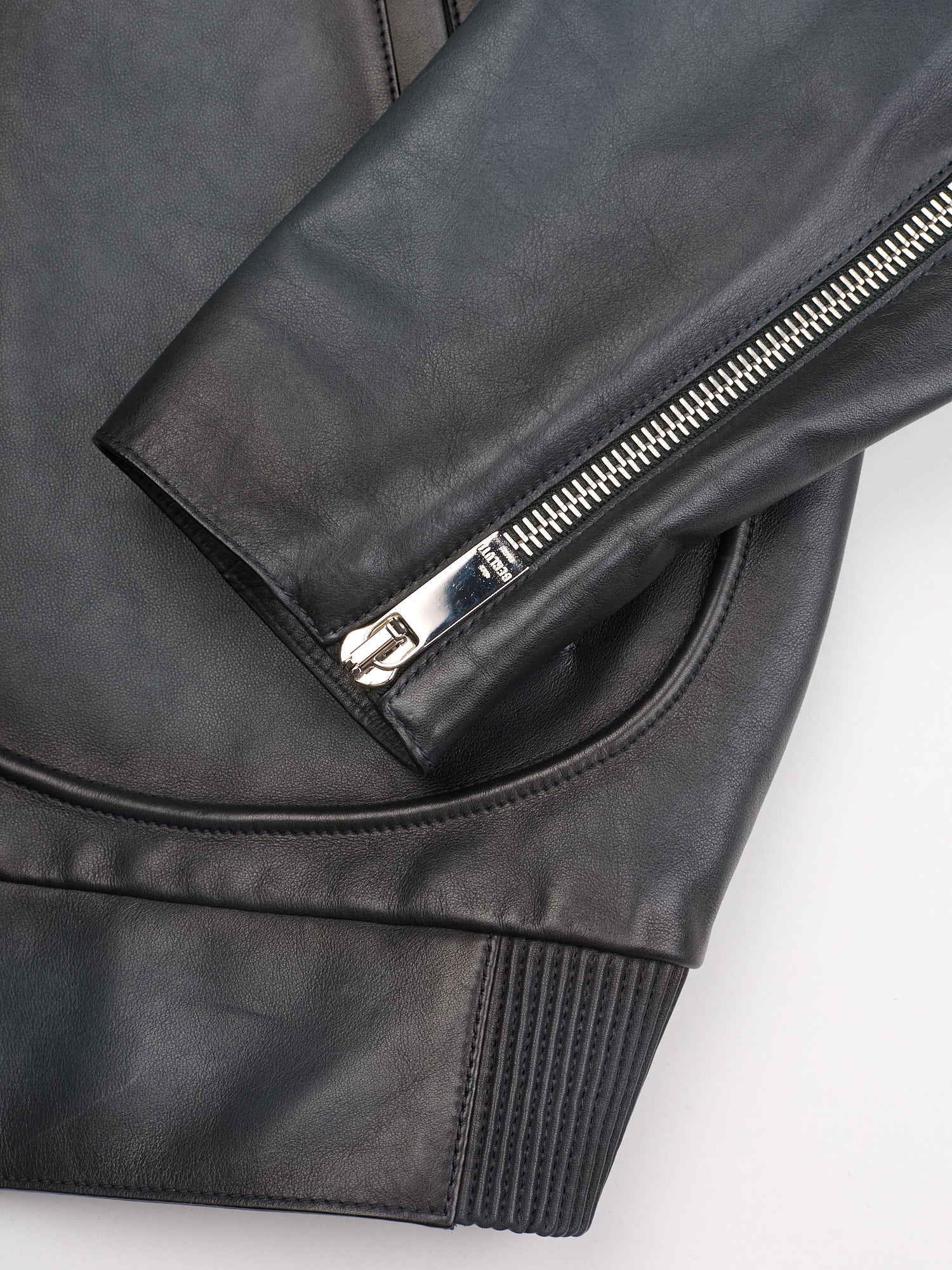 BERLUTI Paris Blue Patina Calfskin Leather Jacket