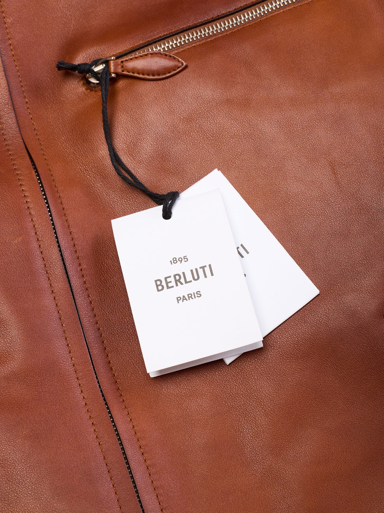 BERLUTI Paris Patina Padded 1 Jour Blouson Cacao Patina Leather Jacket