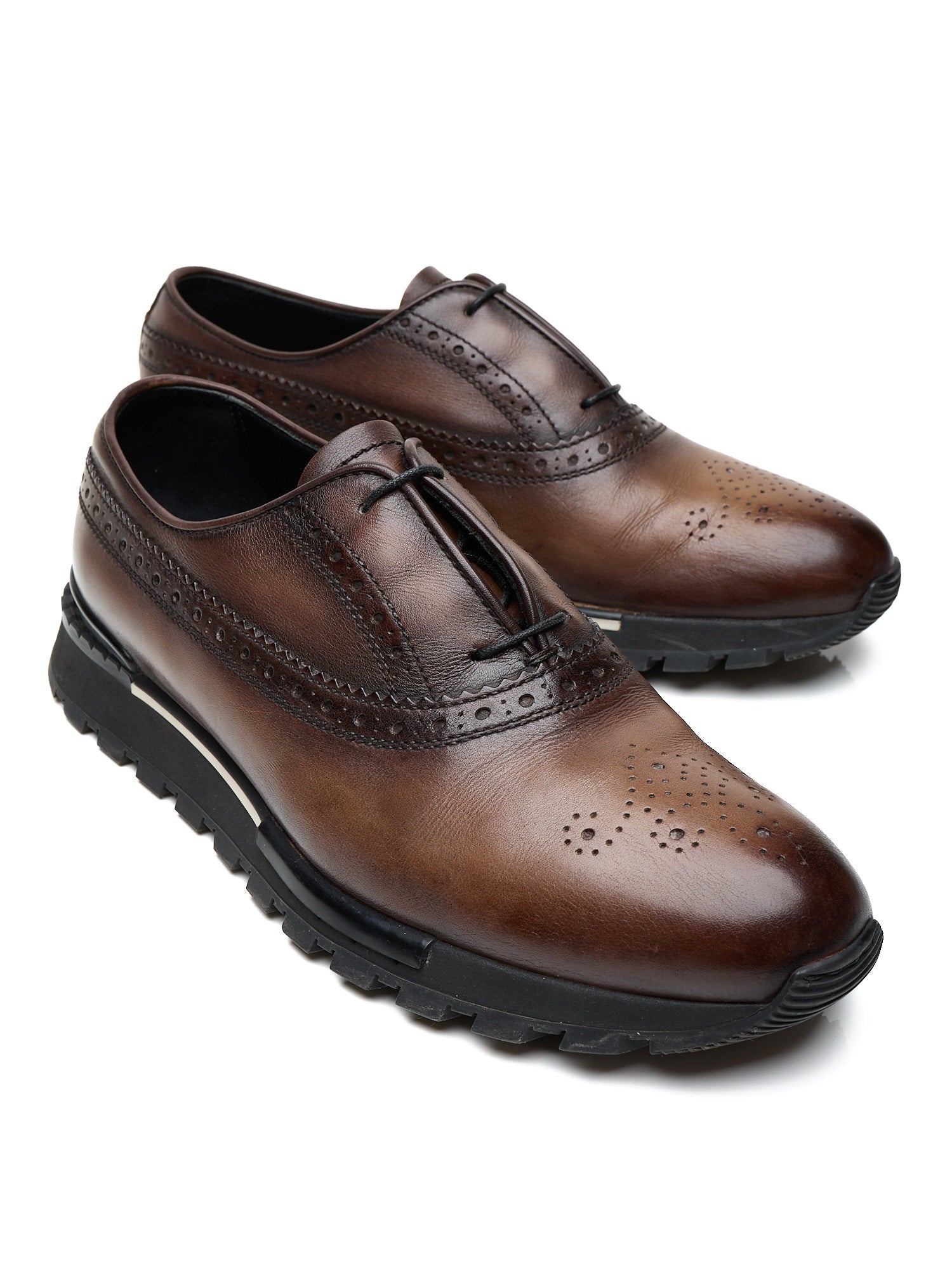 BERLUTI Paris Fast Track Oxford Brogues Cacao Venezia Leather Shoes