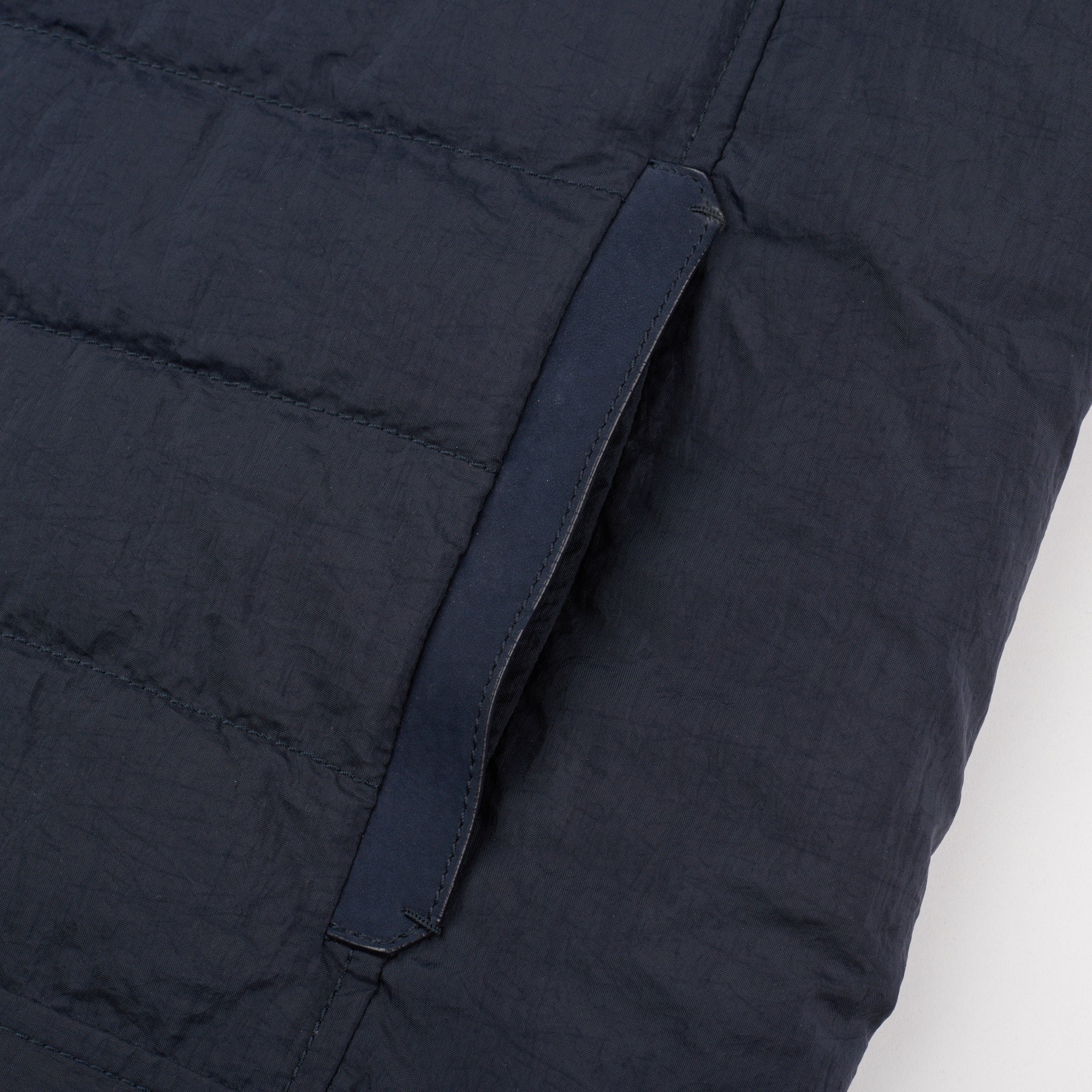 BERLUTI Paris Dark Blue Polyamide Puffer Vest with Calfskin Leather Trim R50 NEW M BERLUTI