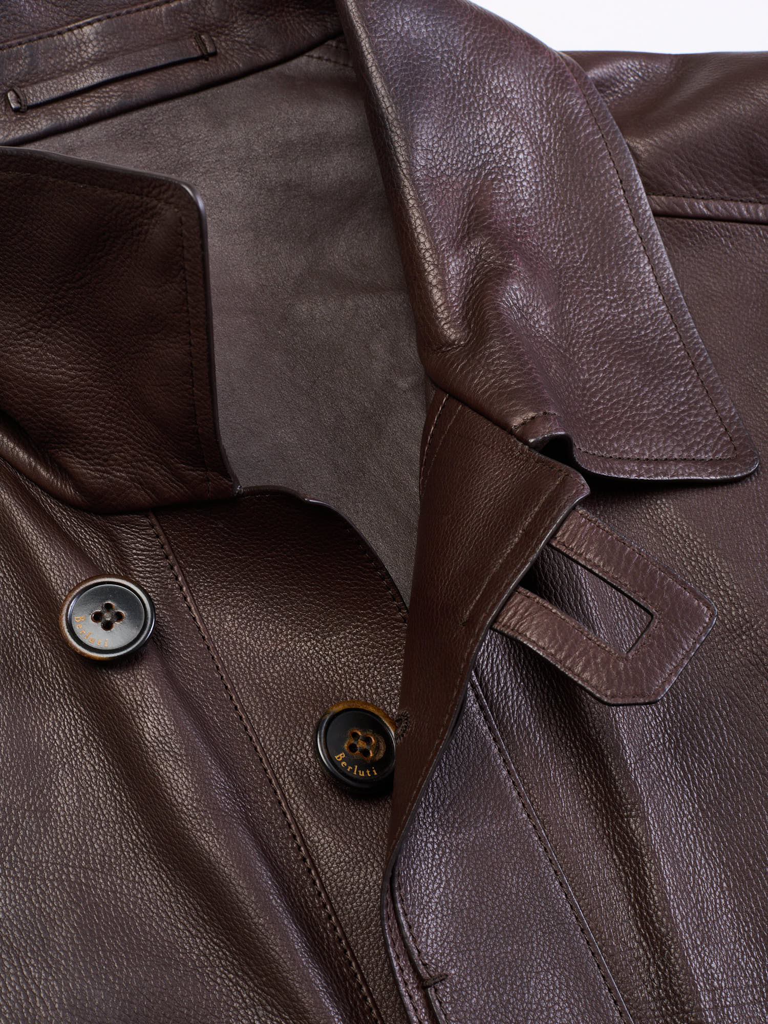 BERLUTI Paris Dark Brown Calfskin Leather Flight Jacket NEW Size M