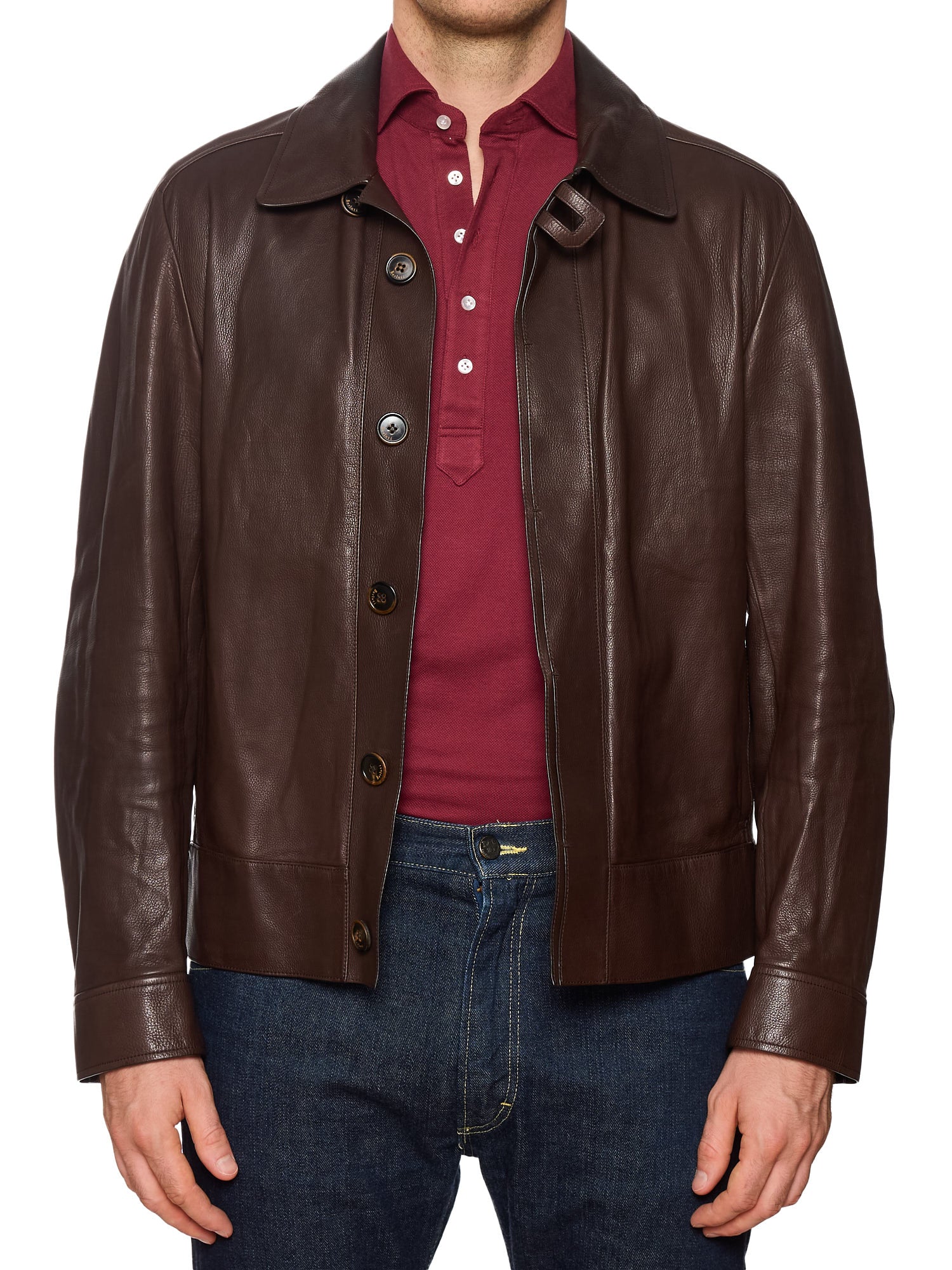 BERLUTI Paris Dark Brown Calfskin Leather Flight Jacket NEW Size M