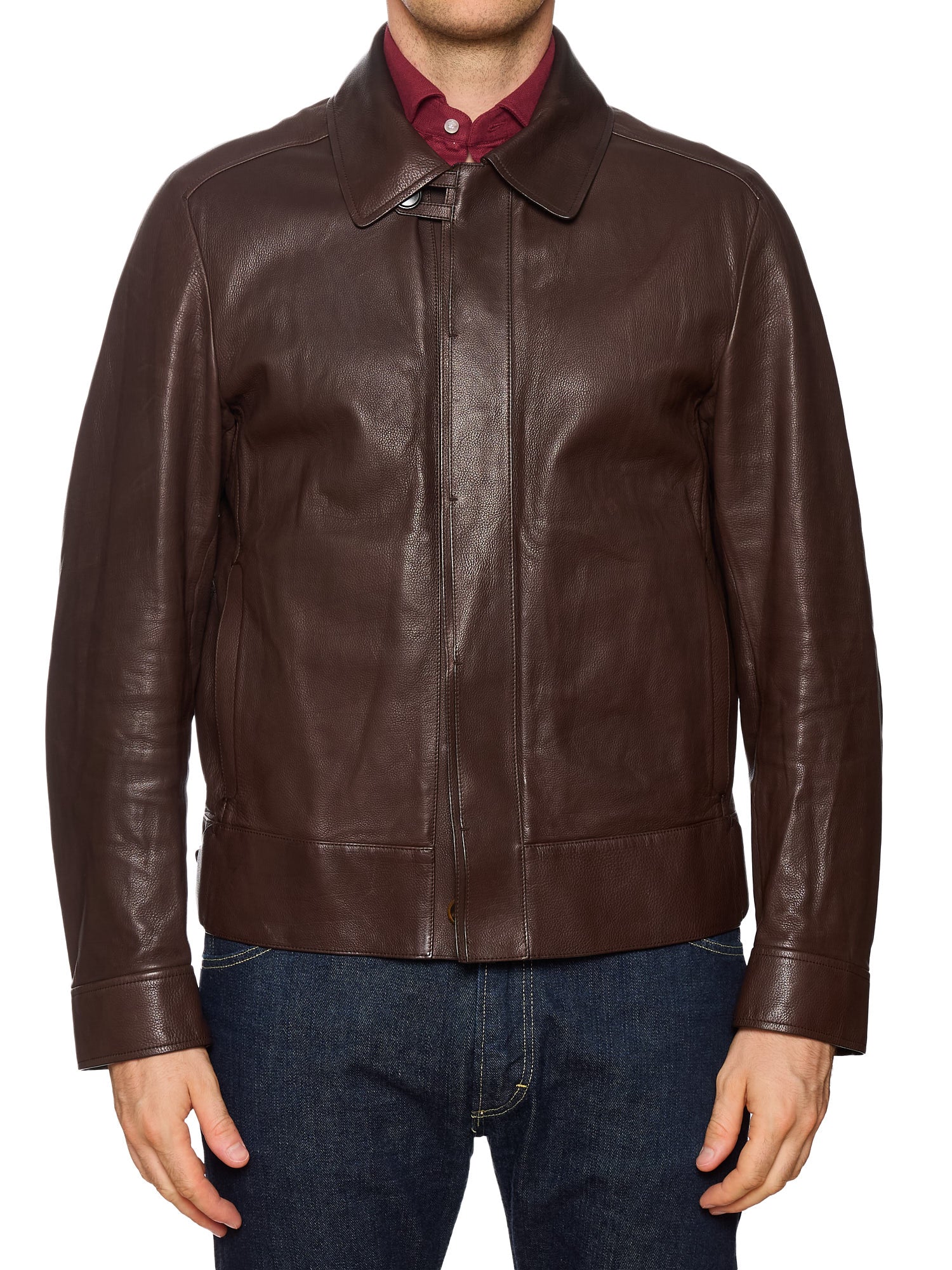 BERLUTI Paris Dark Brown Calfskin Leather Flight Jacket NEW Size M