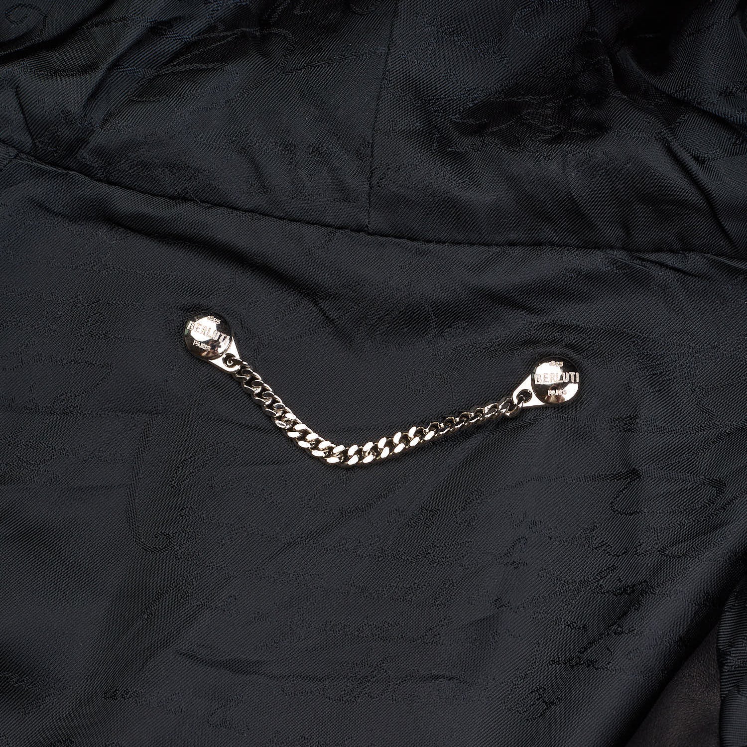 BERLUTI Paris Gray Calfskin B-Way Scritto Black Patina Leather Jacket Bomber