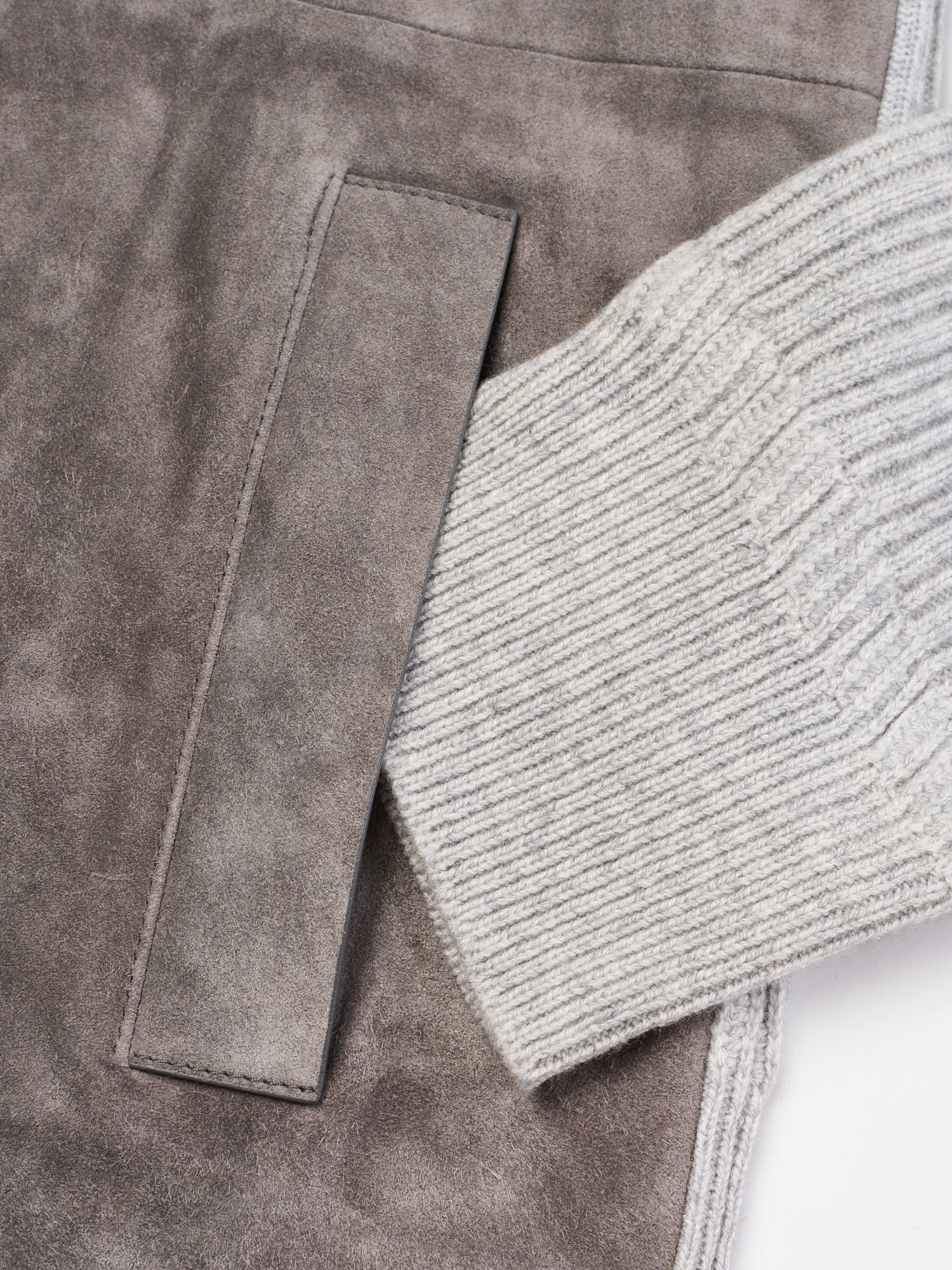 BERLUTI Paris Gray Cashmere - Suede Button Up Knit Cardigan Jacket