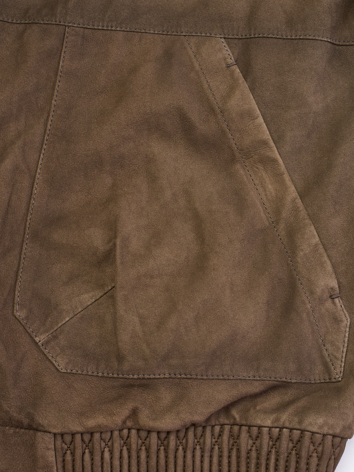 BERLUTI Packable Khaki Nubuck Lambskin Leather Hooded Jacket