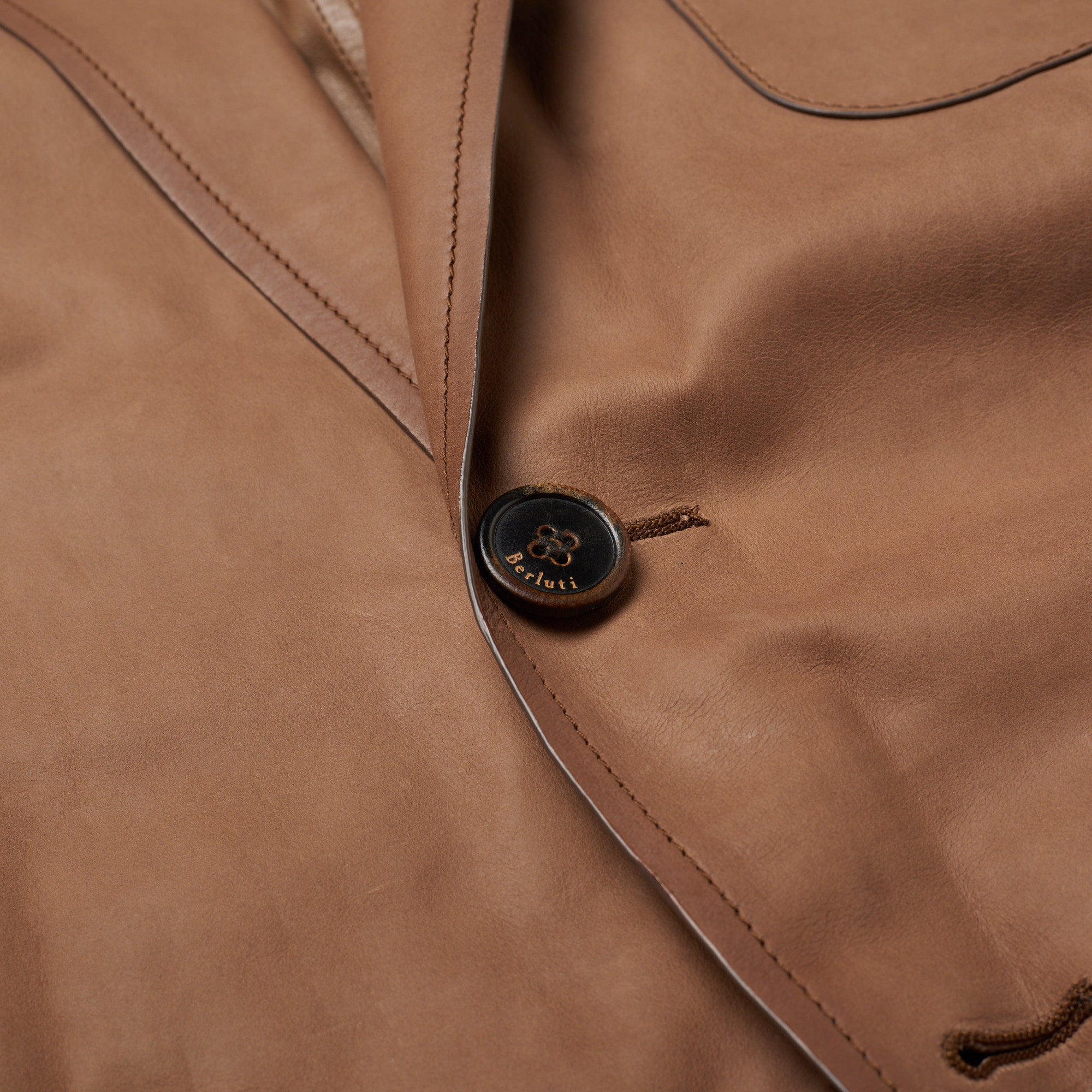 BERLUTI Paris Light Brown Calfskin Leather 2 Button Unlined Jacket EU 50 US 40 BERLUTI