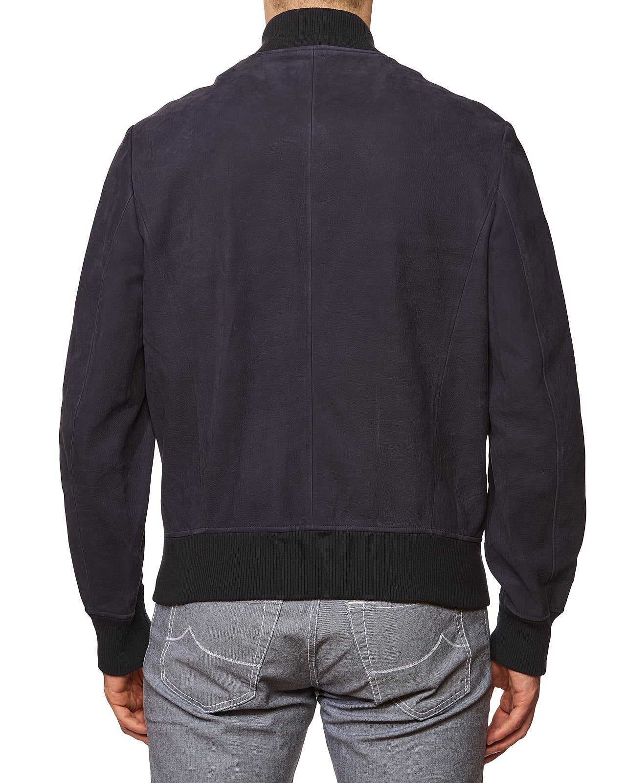 BERLUTI Paris Navy Blue Calfskin Soft Leather Bomber Jacket EU 50 US M