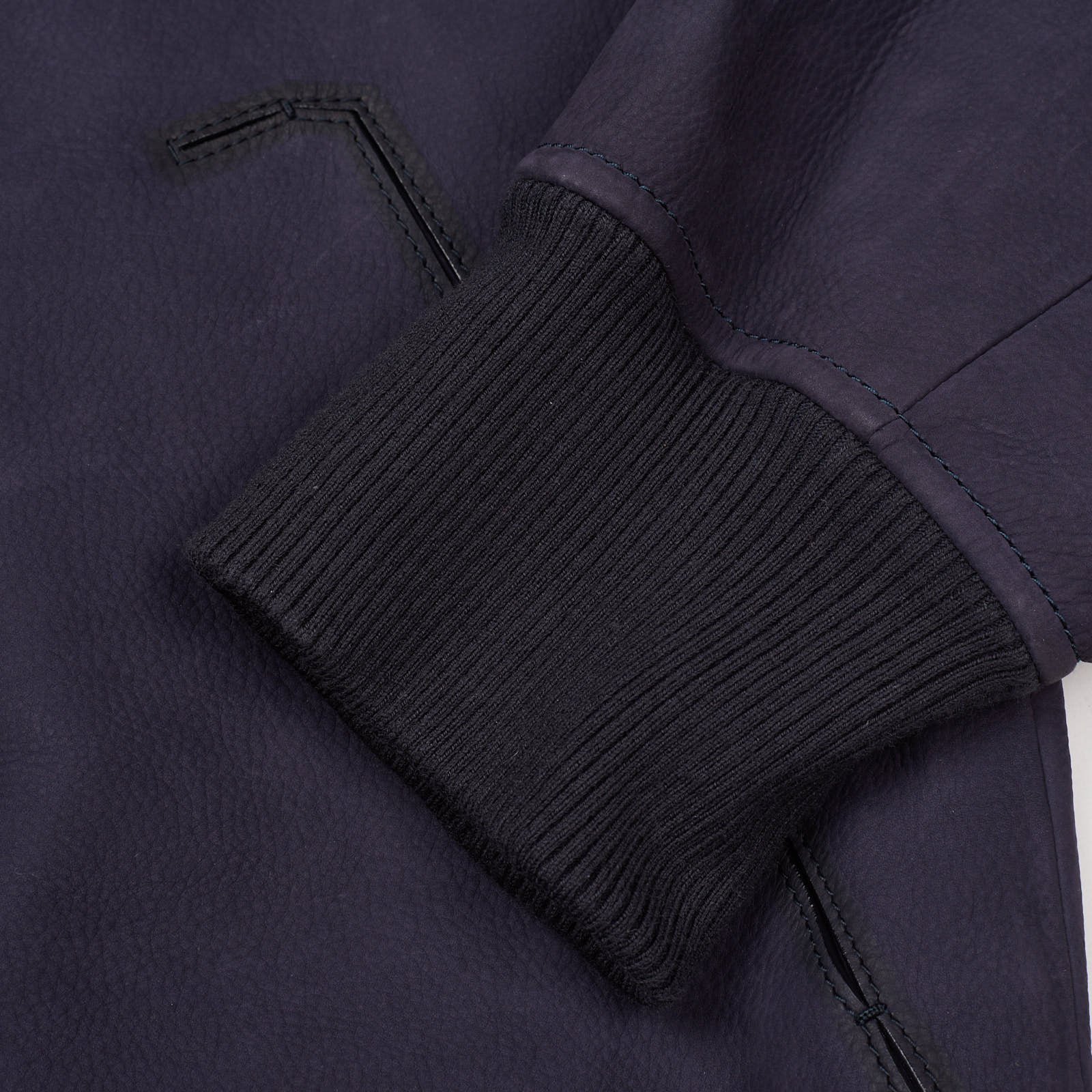 BERLUTI Paris Navy Blue Calfskin Soft Leather Bomber Jacket EU 50 US M