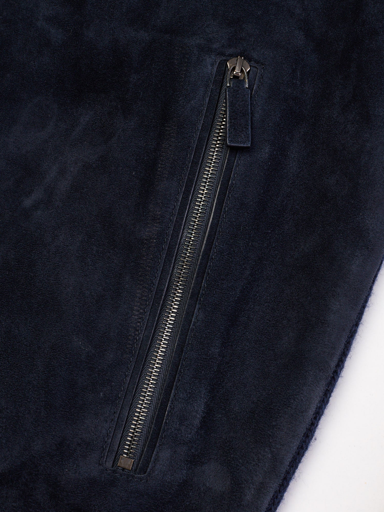 BERLUTI Paris Navy Wool-Cashmere Suede Front Blouson Leather Bomber NEW