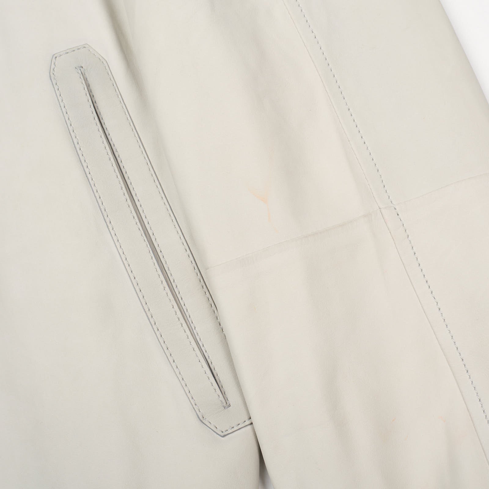 BERLUTI Paris Cream Calfskin Leather Unlined Bomber Blouson Jacket EU 50 US M