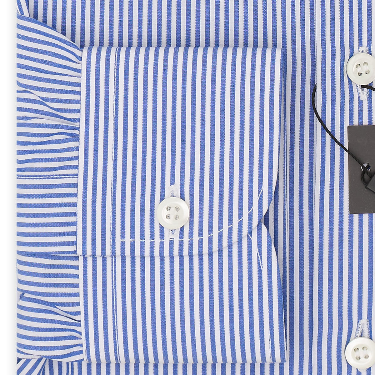 BESPOKE ATHENS Handmade Blue Striped Cotton Poplin Dress Shirt NEW