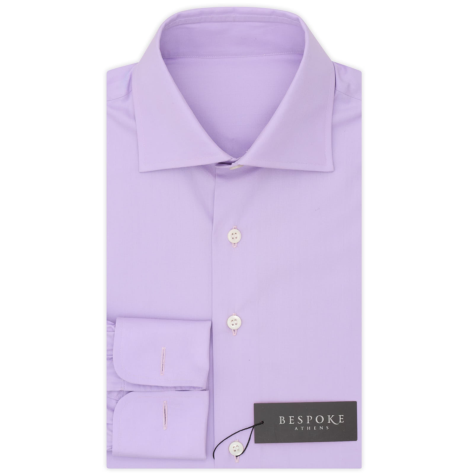 Bespoke Athens Handmade Light Purple Cotton French Cuff Dress Shirt EU 38 New US 15