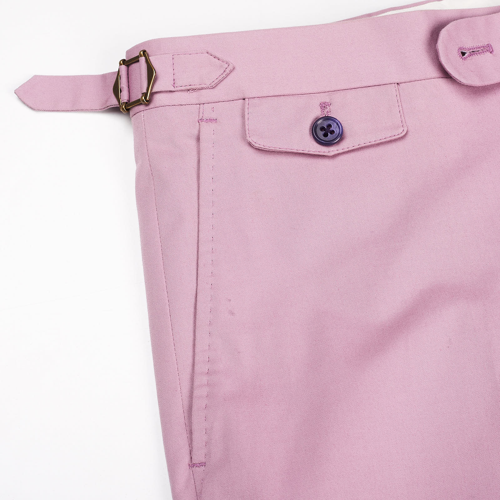 BESPOKE ATHENS Handmade Light Purple Cottonr Flat Front Pants EU 48 NEW US 32