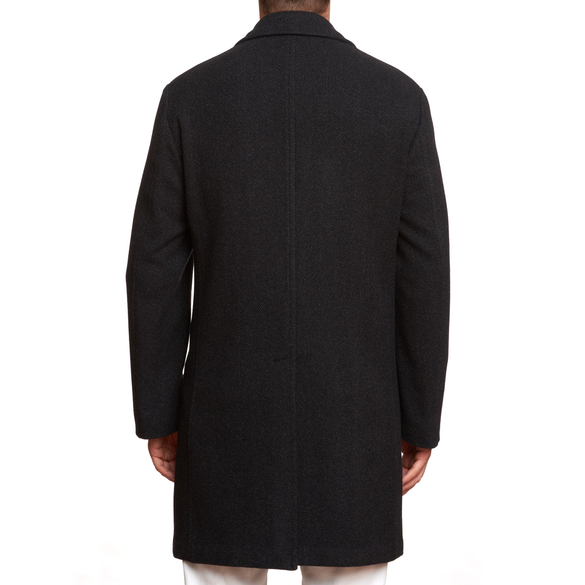 BOGLIOLI Milano Gray Herringbone Virgin Wool-Cashmere Flannel Unlined Coat NEW BOGLIOLI