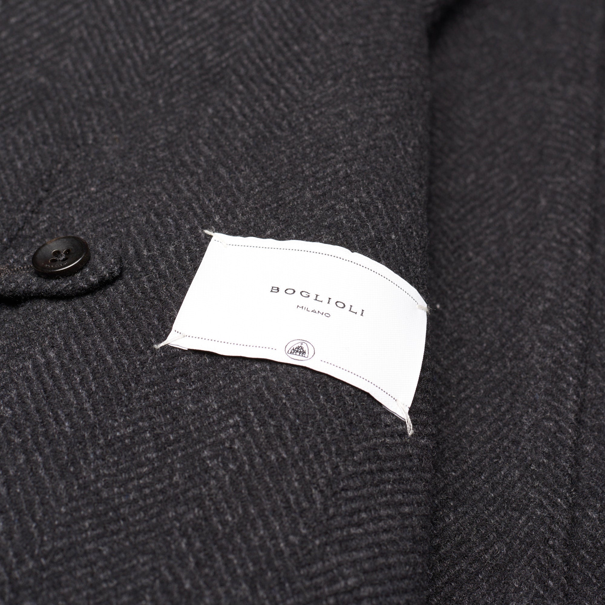 BOGLIOLI Milano Gray Herringbone Virgin Wool-Cashmere Flannel Unlined Coat NEW BOGLIOLI