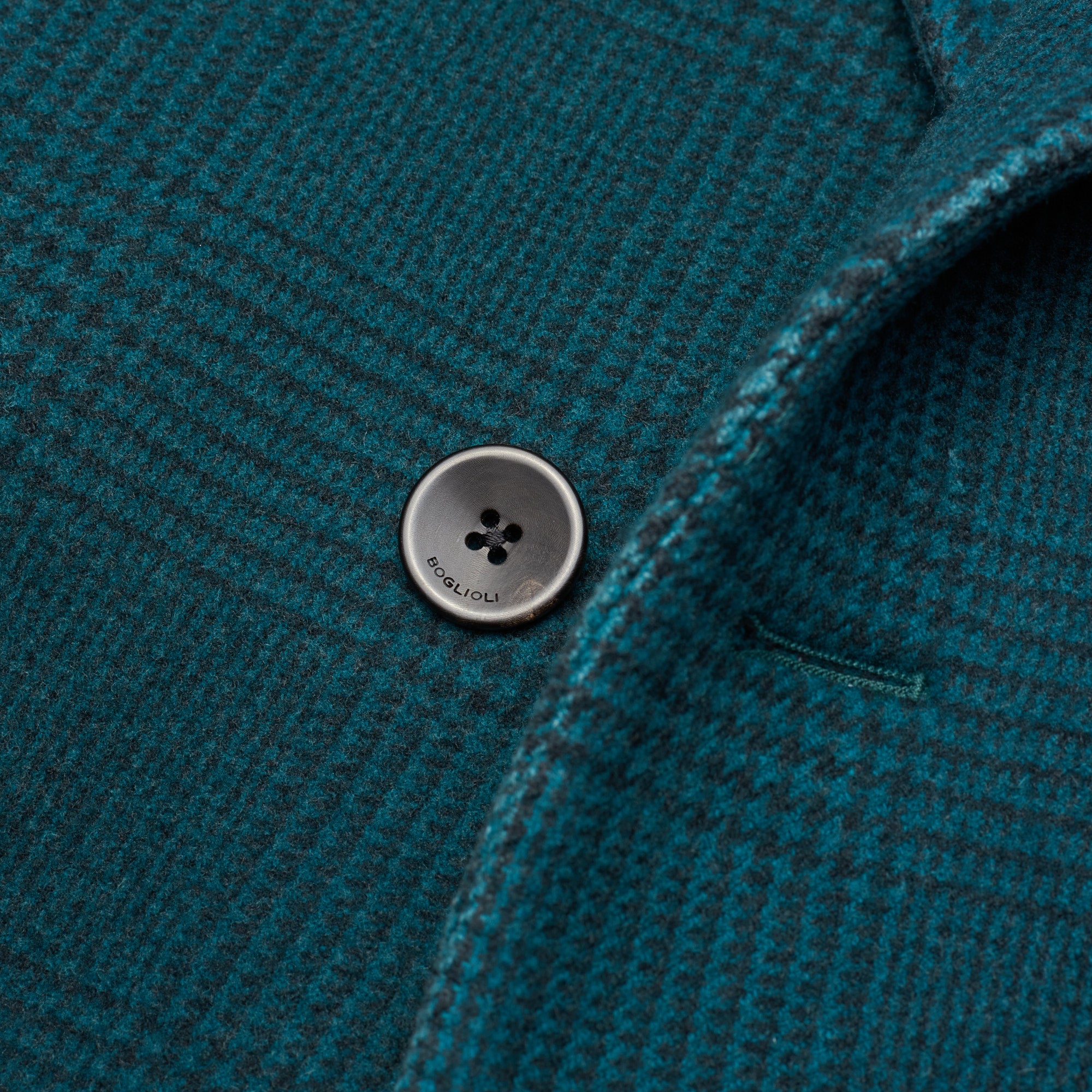 BOGLIOLI Milano Green Glen Plaid Wool Flannel Unlined DB Coat EU 50 NEW US 40 BOGLIOLI