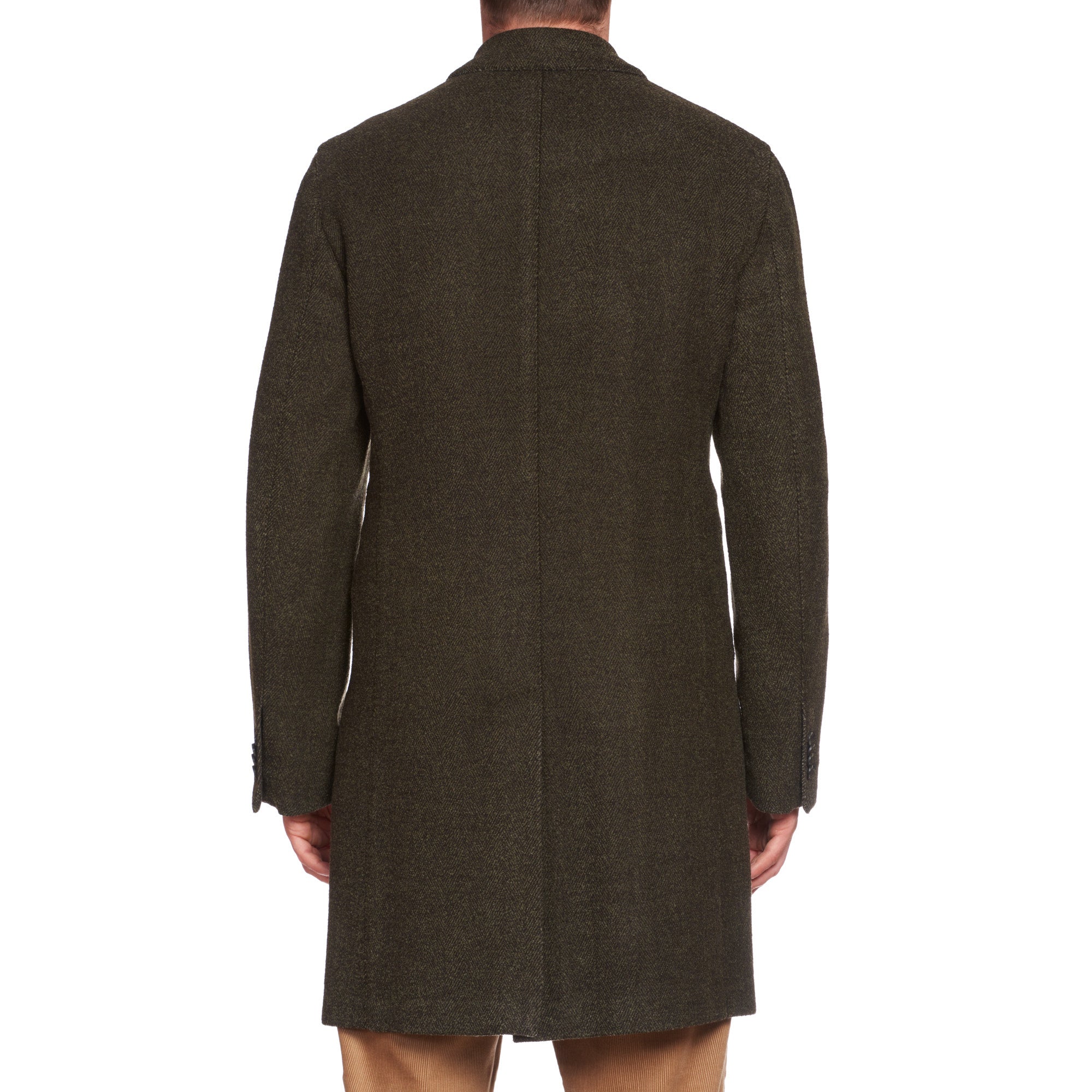BOGLIOLI Milano Green Herringbone Wool Blend Unlined Coat EU 50 NEW US 40 BOGLIOLI
