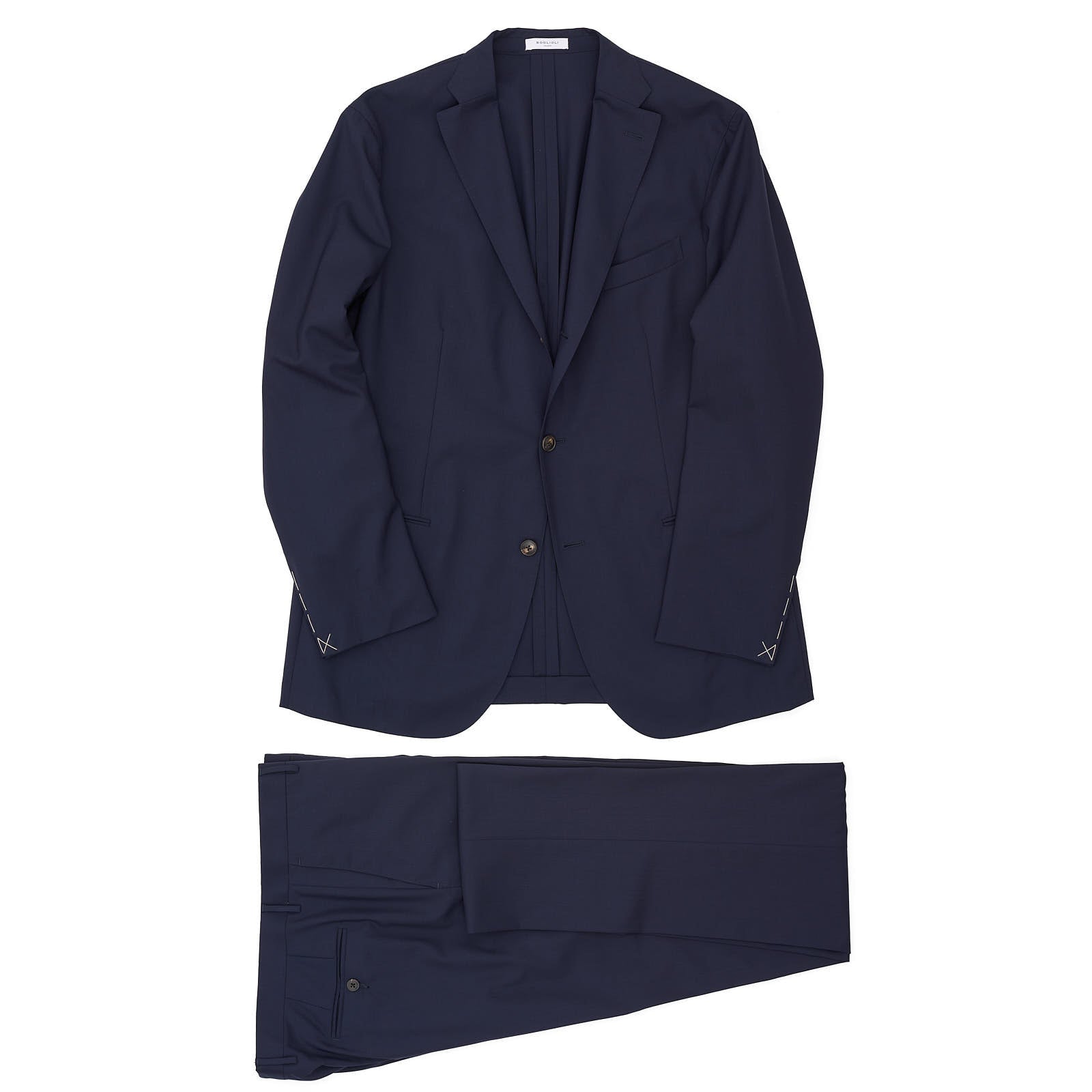 BOGLIOLI Milano "K. Jacket" Navy Blue Virgin Wool Unlined Suit EU 54 NEW US 44 Long Fit
