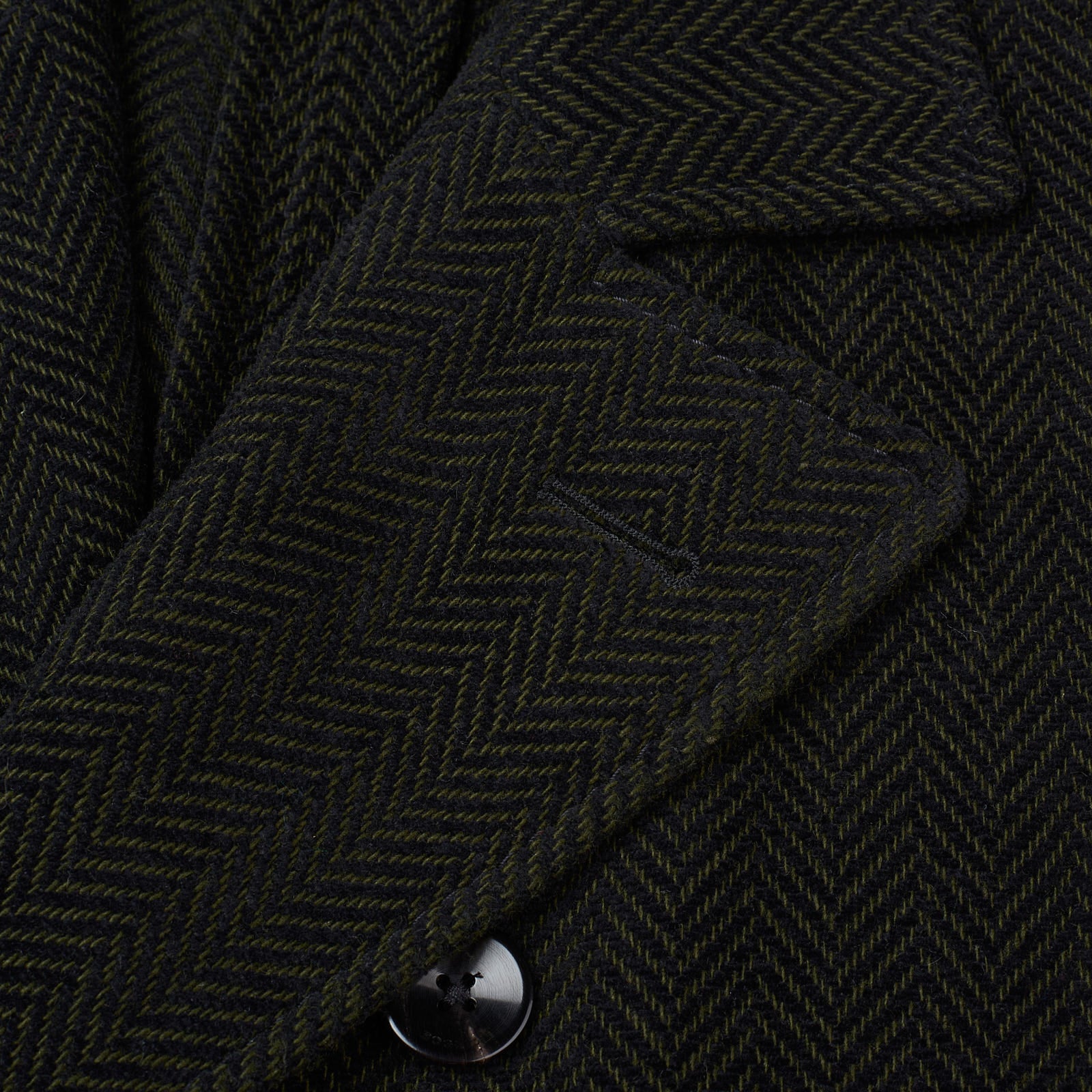 BOGLIOLI "Wear" Green Herringbone Cotton-Cashmere-Wool Unlined Pea Coat 50 NEW 40 BOGLIOLI