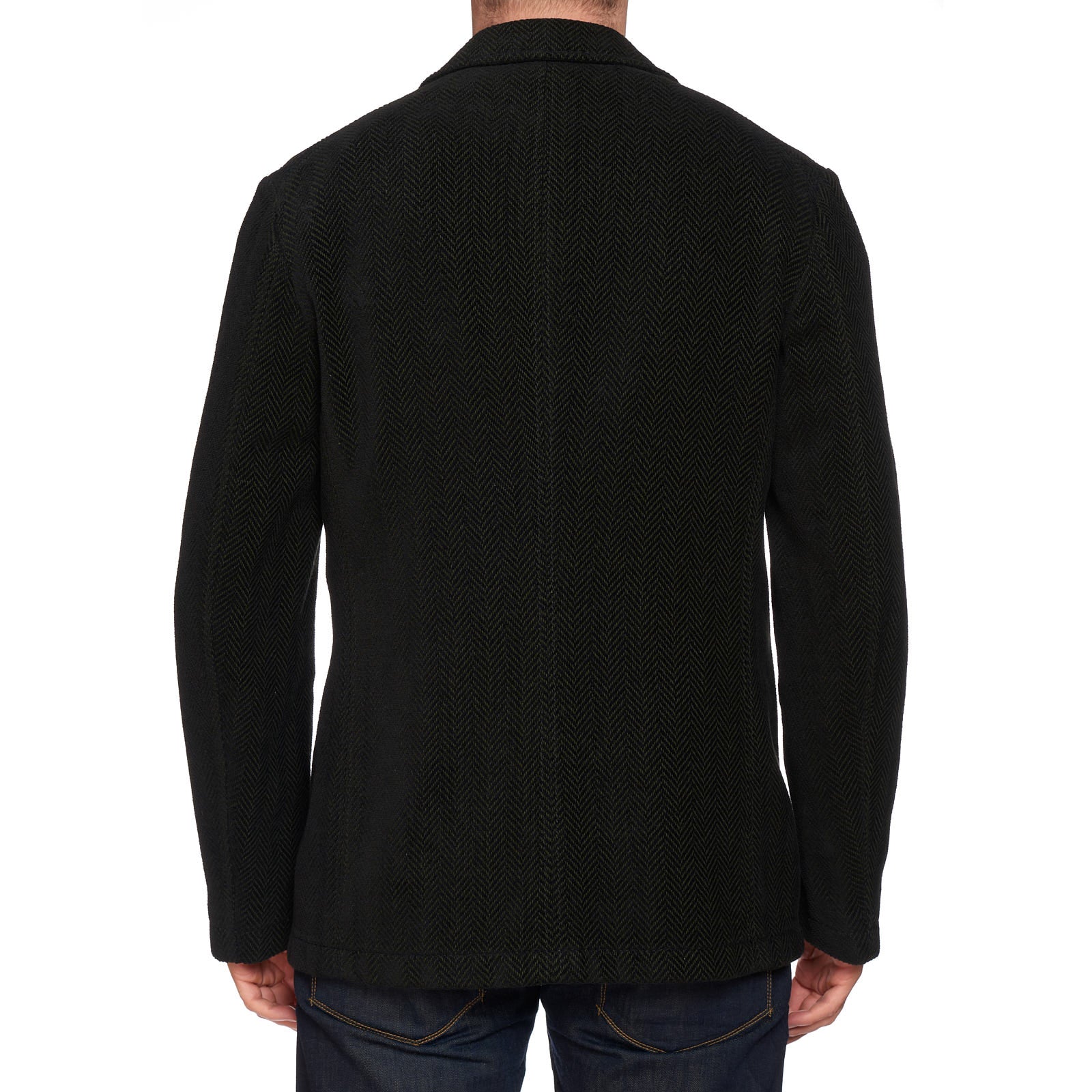 BOGLIOLI "Wear" Green Herringbone Cotton-Cashmere-Wool Unlined Pea Coat 50 NEW 40 BOGLIOLI