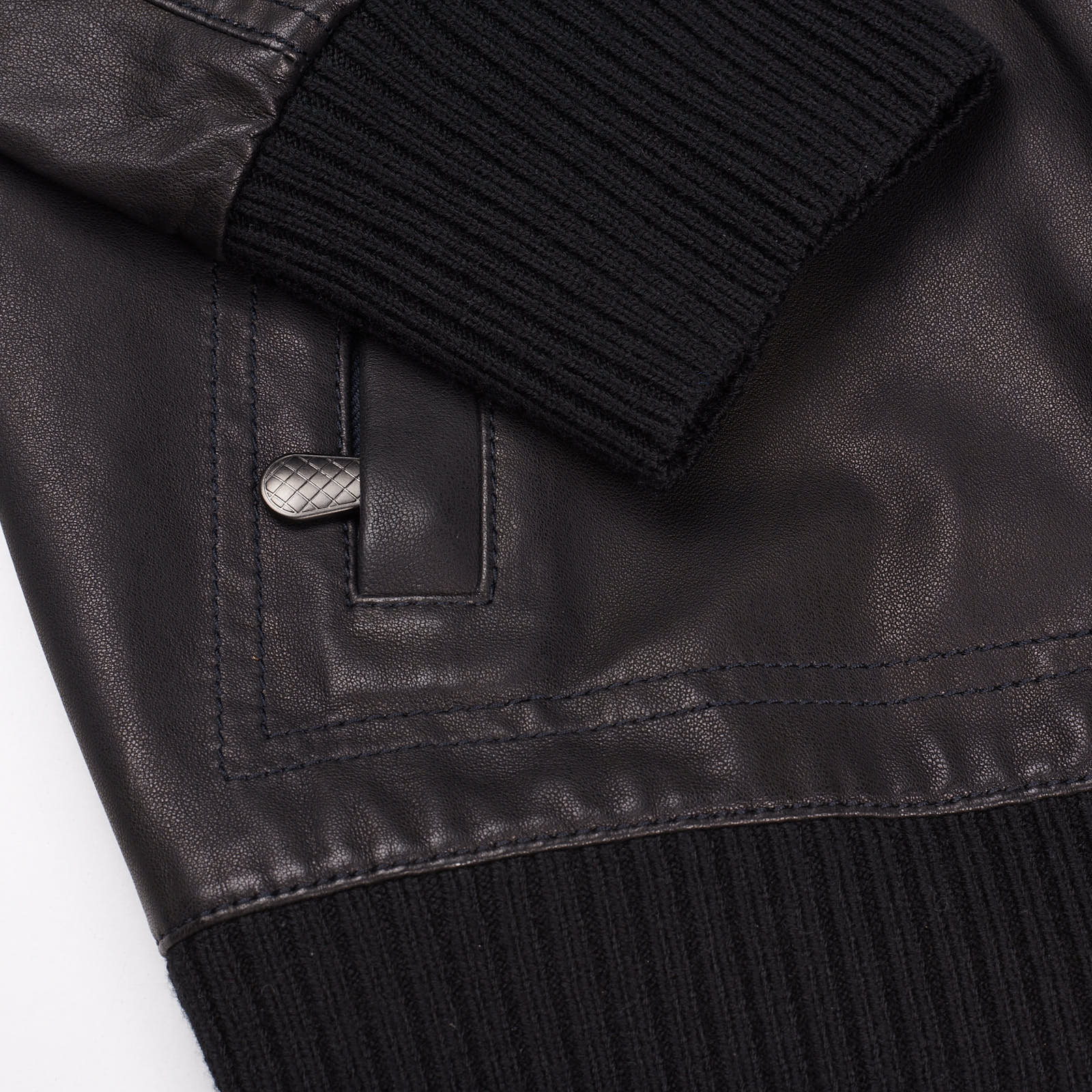 BOTTEGA VENETA Black Sheepskin Leather Bomber Jacket EU 50 NEW US M BOTTEGA VENETA