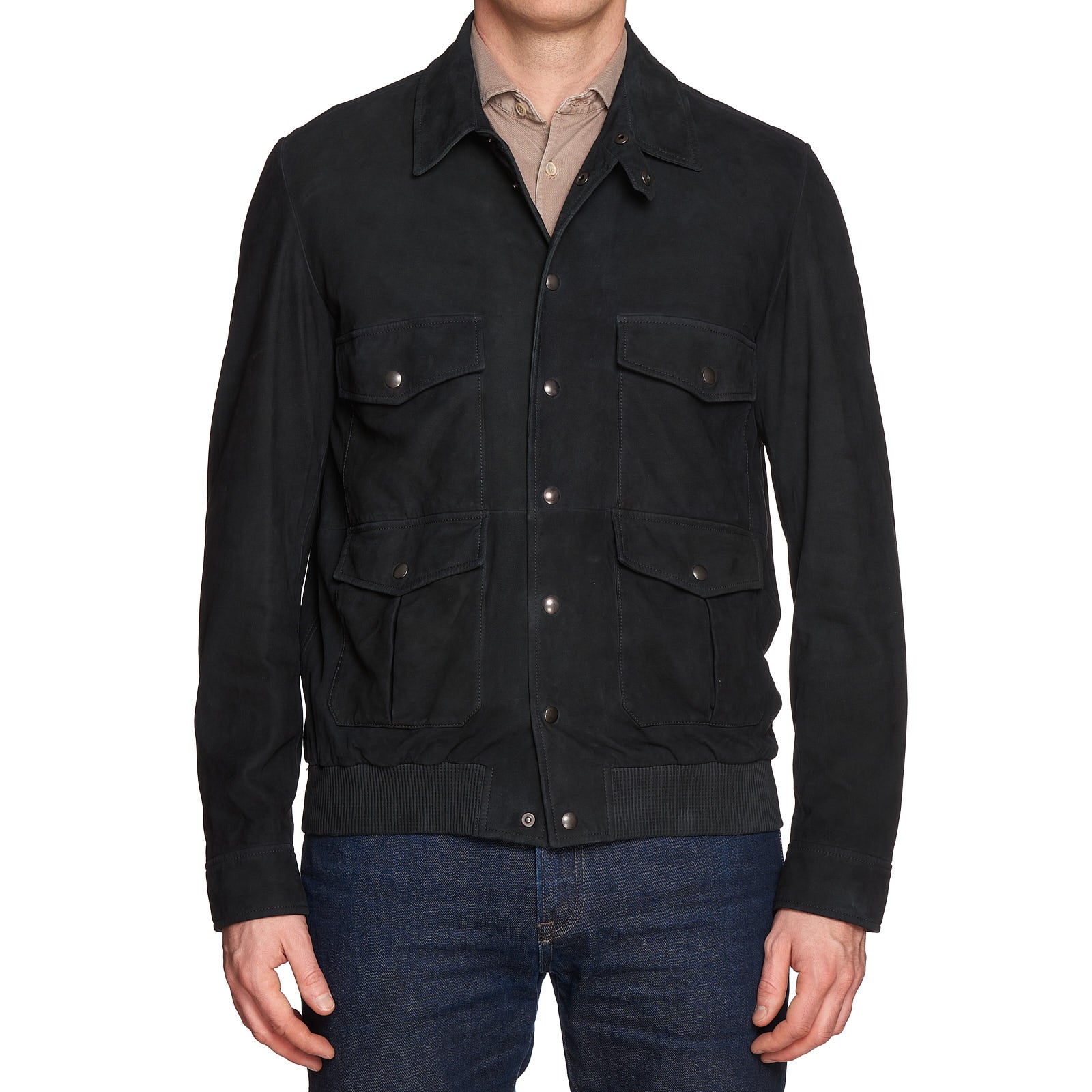 BOTTEGA VENETA Black Sheepskin Suede Leather Flight Bomber Jacket EU 50 NEW US M BOTTEGA VENETA