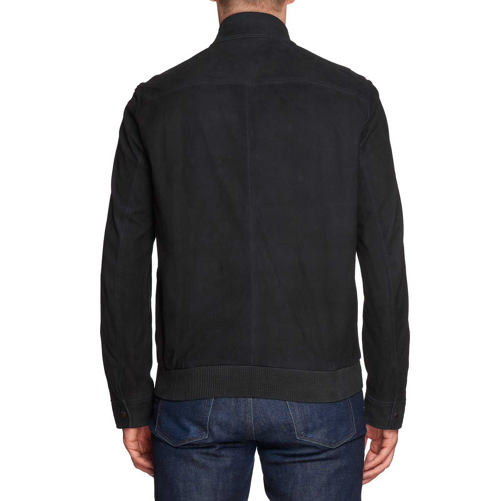 BOTTEGA VENETA Black Sheepskin Suede Leather Flight Bomber Jacket EU 50 NEW US M BOTTEGA VENETA