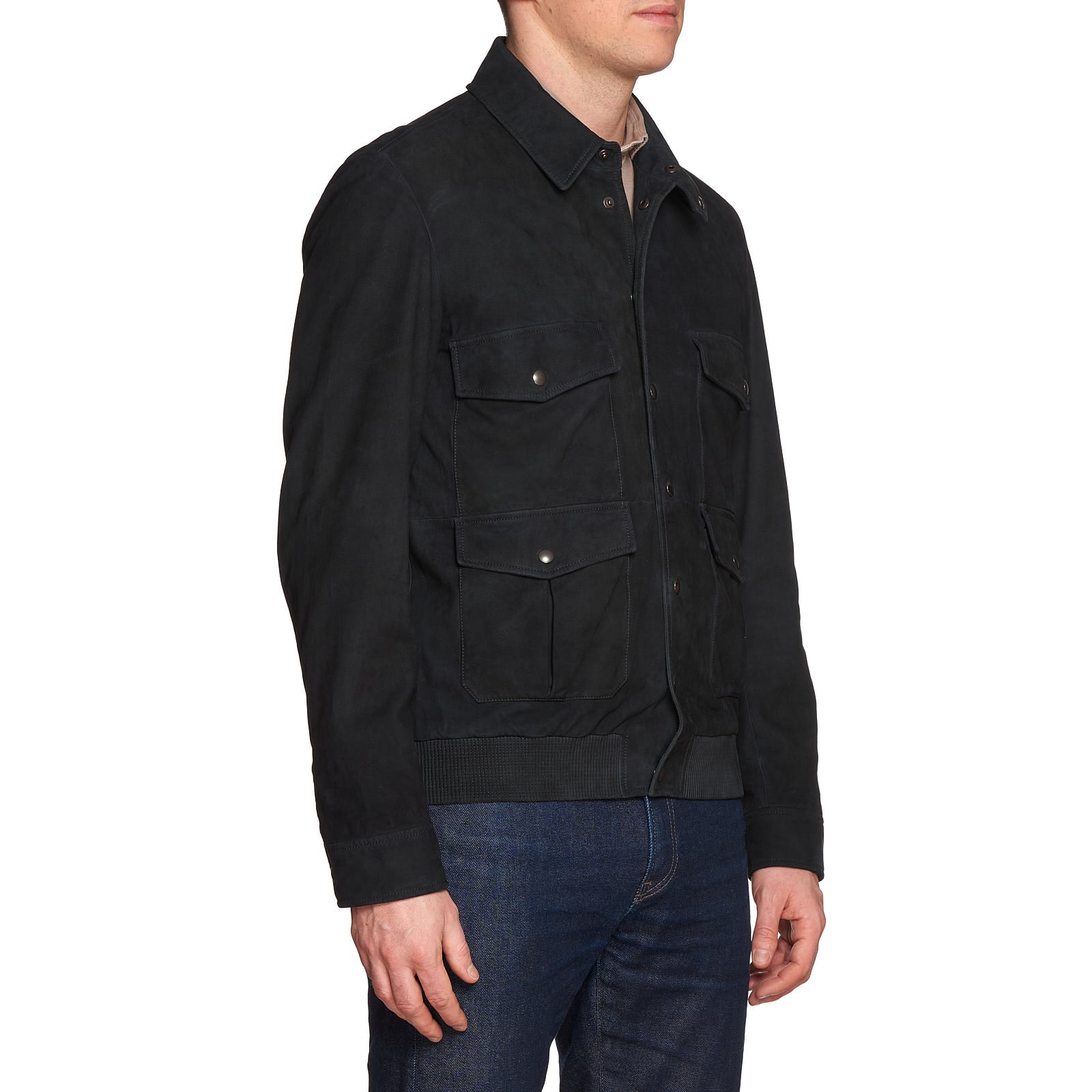 BOTTEGA VENETA Black Sheepskin Suede Leather Flight Bomber Jacket EU 50 NEW US M BOTTEGA VENETA