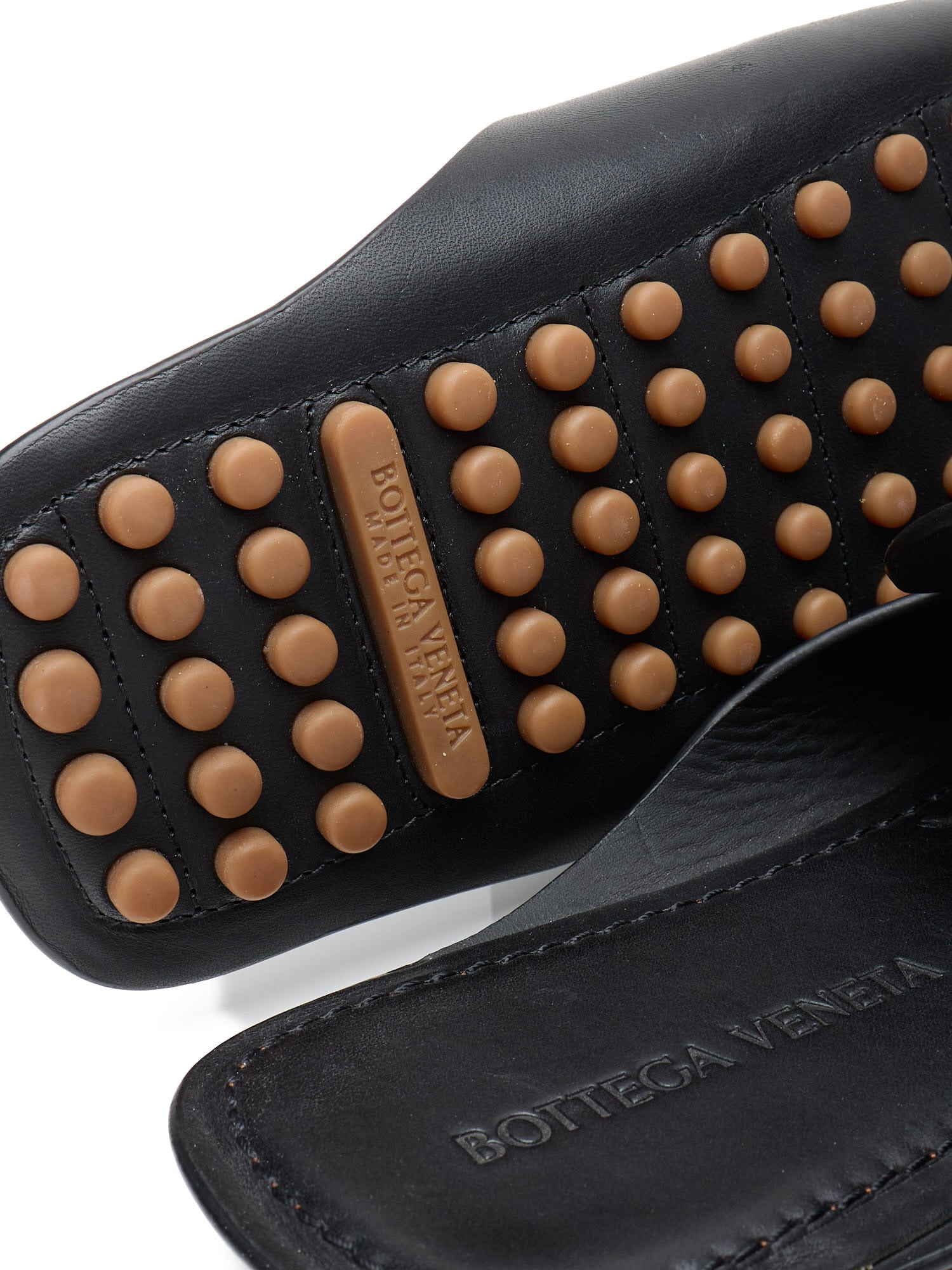 BOTTEGA VENETA DOUGLAS Black Woven Open-back Loafers Leather Slipper Shoes