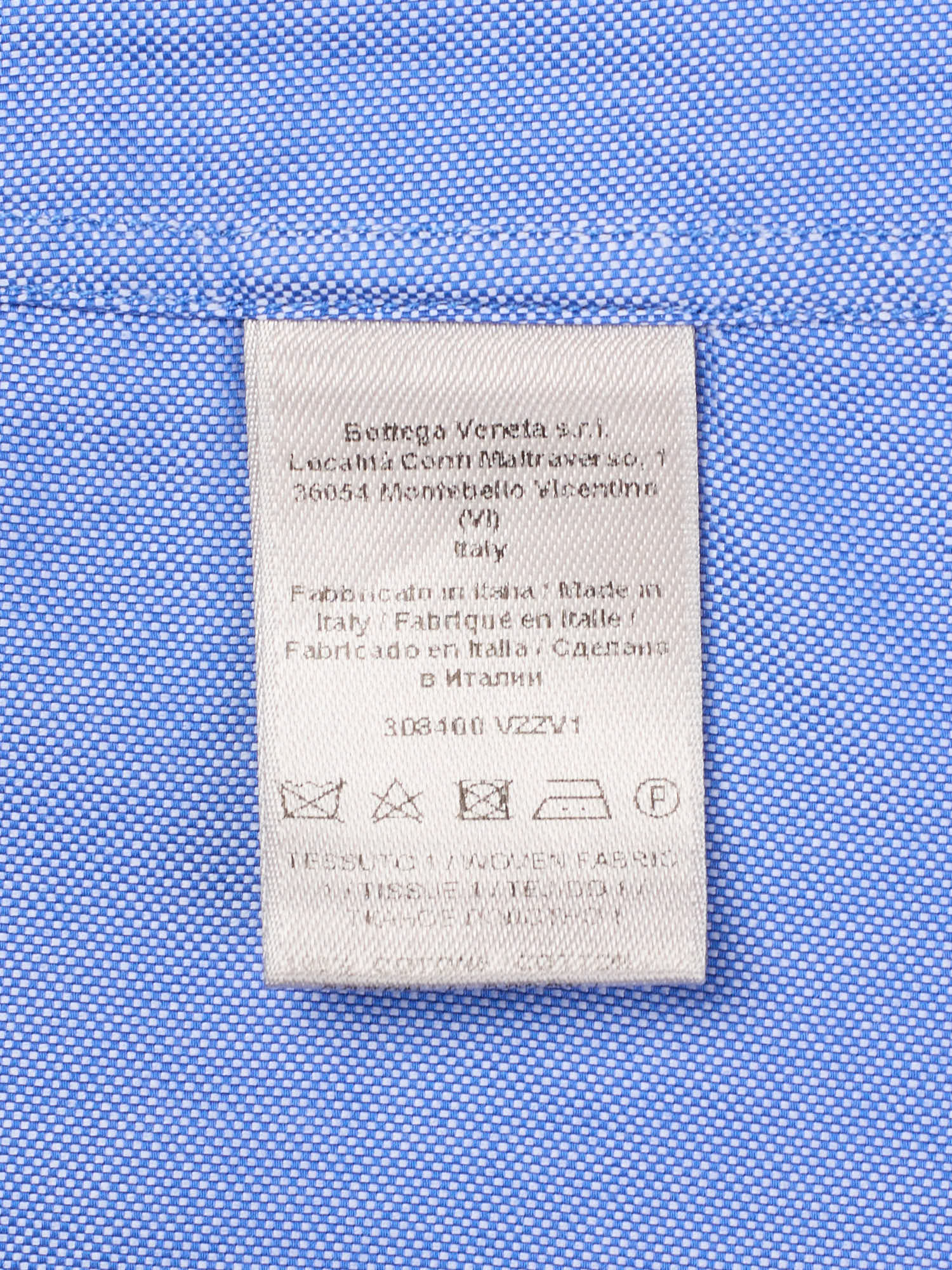 BOTTEGA VENETA Blue Oxford Cotton Shirt EU 42 NEW US 16.5