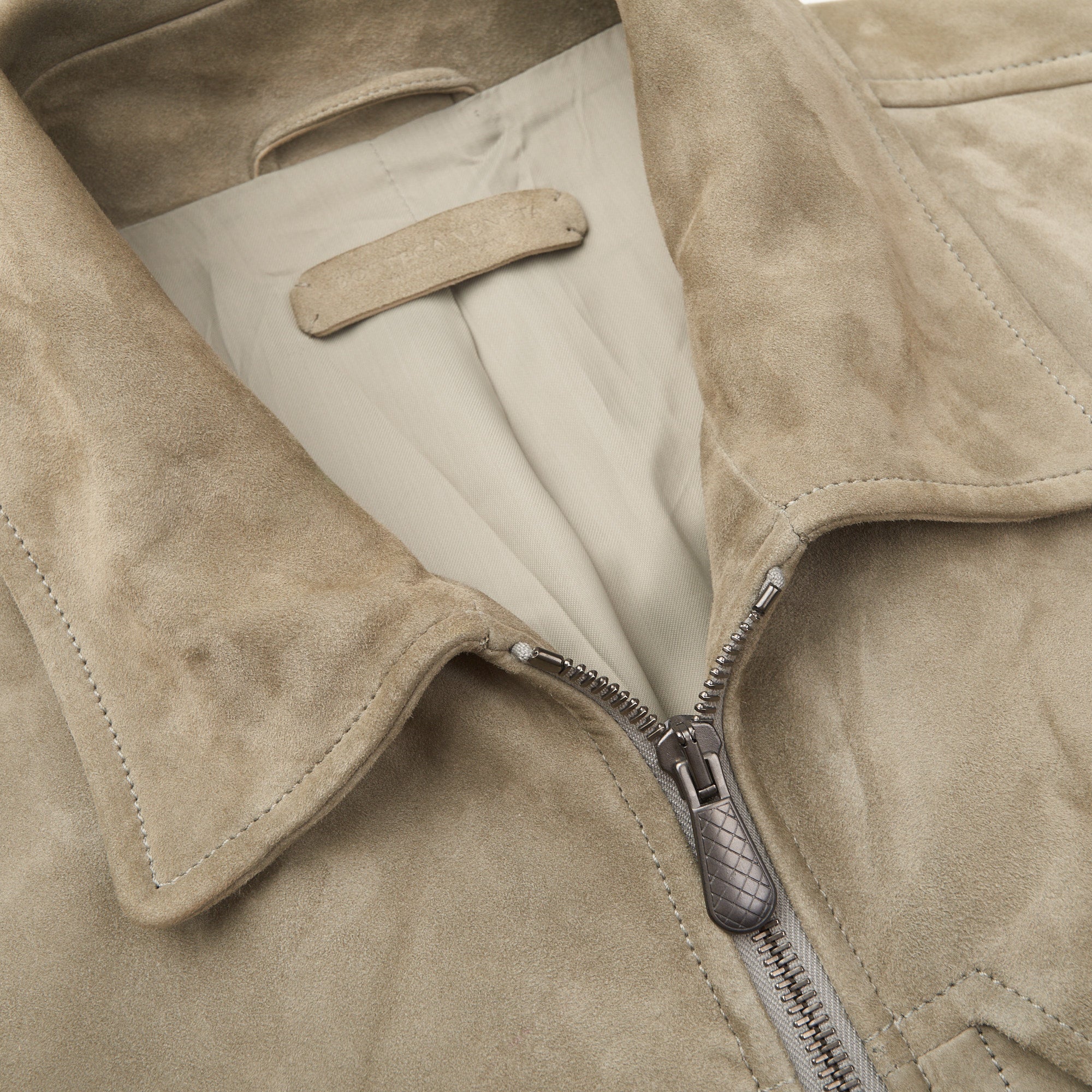 BOTTEGA VENETA Gray Suede Leather Flight Bomber Jacket EU 50 US M BOTTEGA VENETA