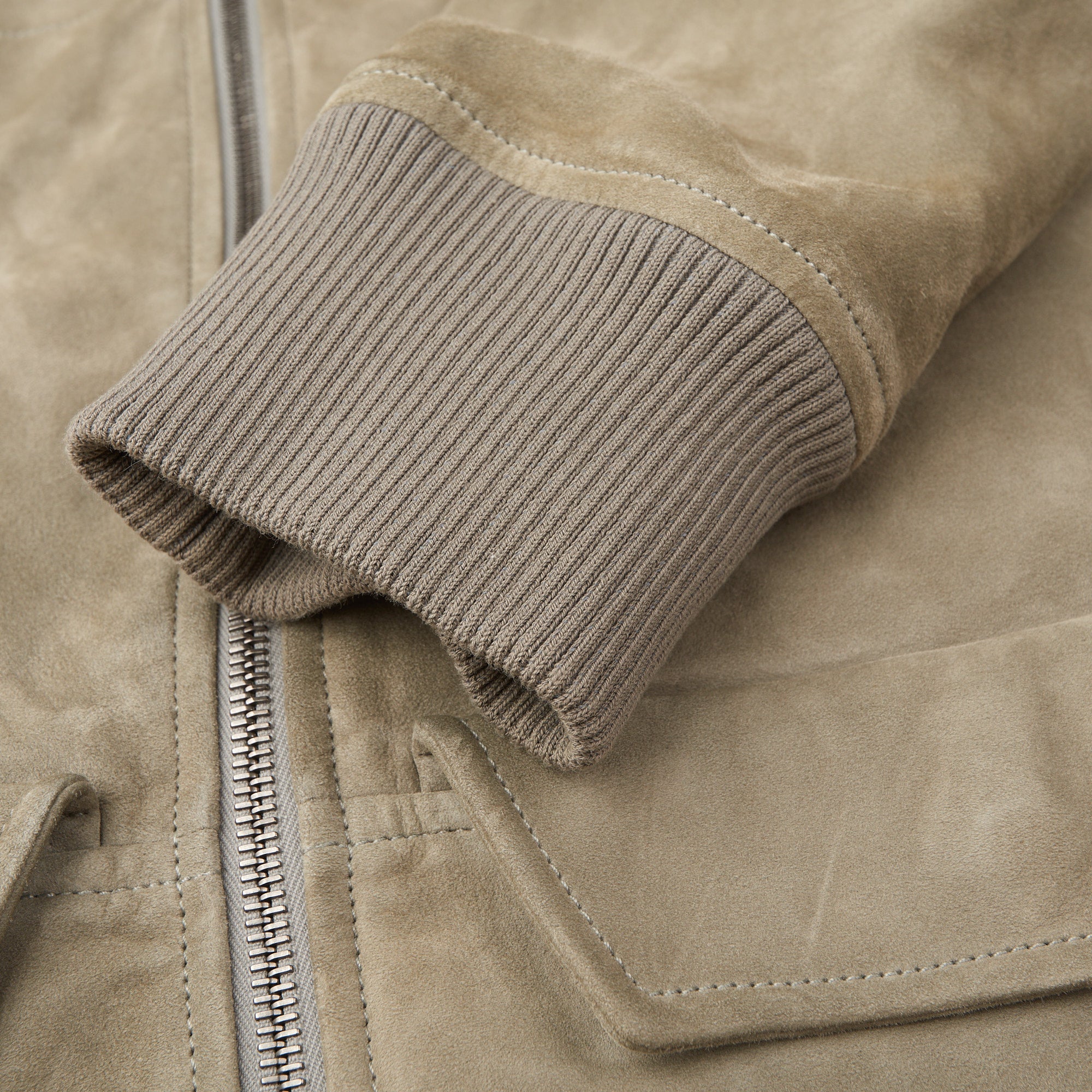 BOTTEGA VENETA Gray Suede Leather Flight Bomber Jacket EU 50 US M BOTTEGA VENETA