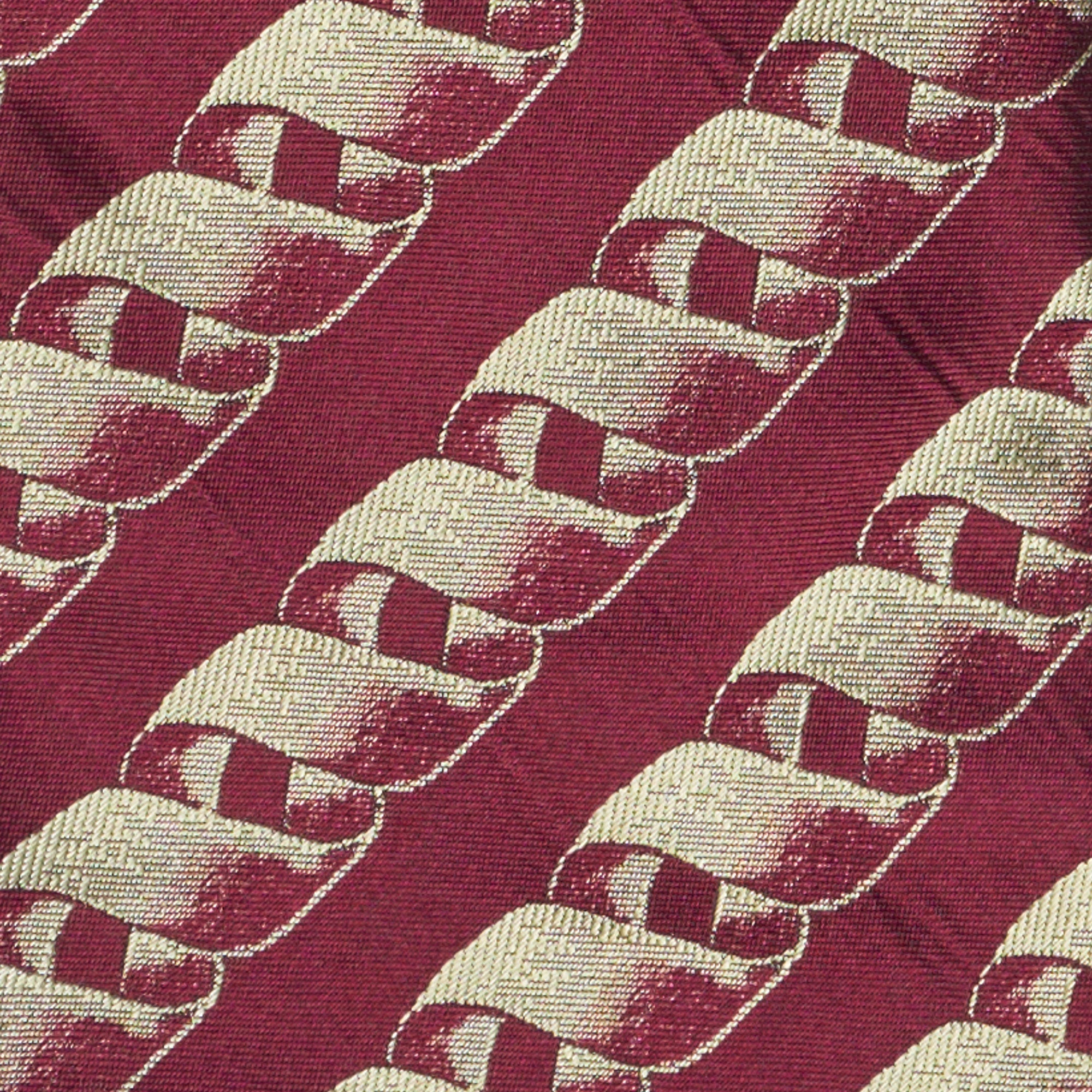 BOTTEGA VENETA Handmade Burgundy Striped Design Silk Tie BOTTEGA VENETA