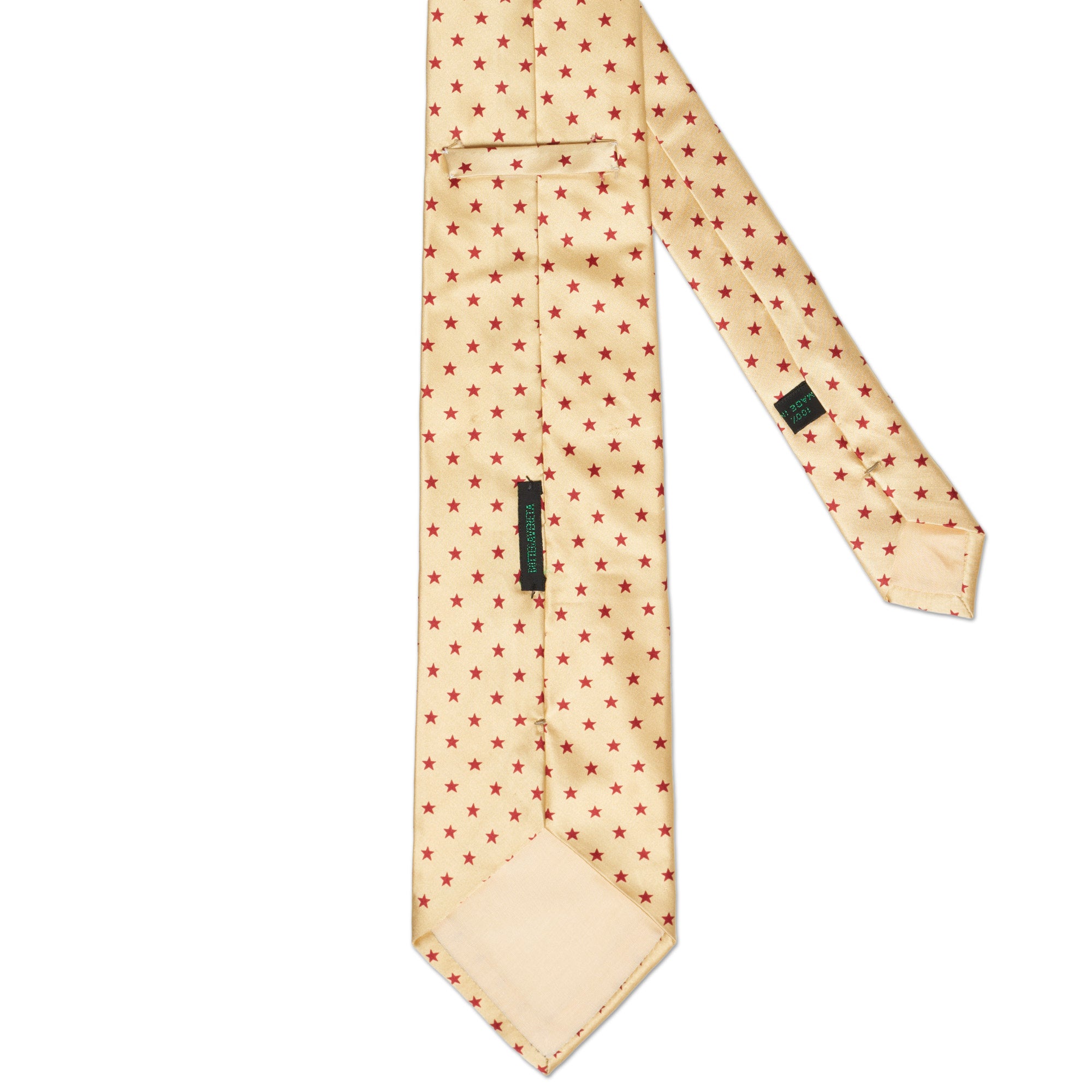 BOTTEGA VENETA Handmade Gold-Red Star Design Silk Tie BOTTEGA VENETA