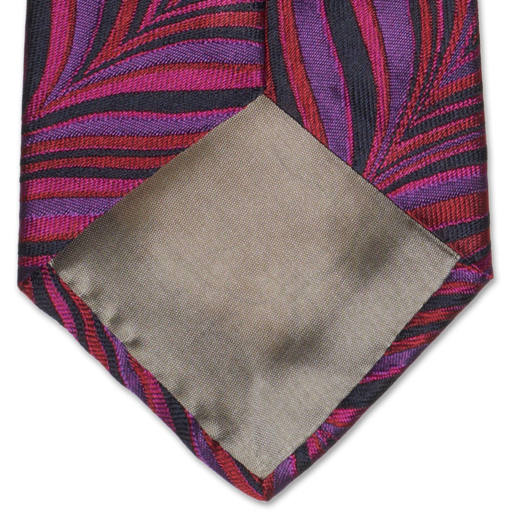 BOTTEGA VENETA Handmade Purple Abstract Striped Design Silk Tie BOTTEGA VENETA