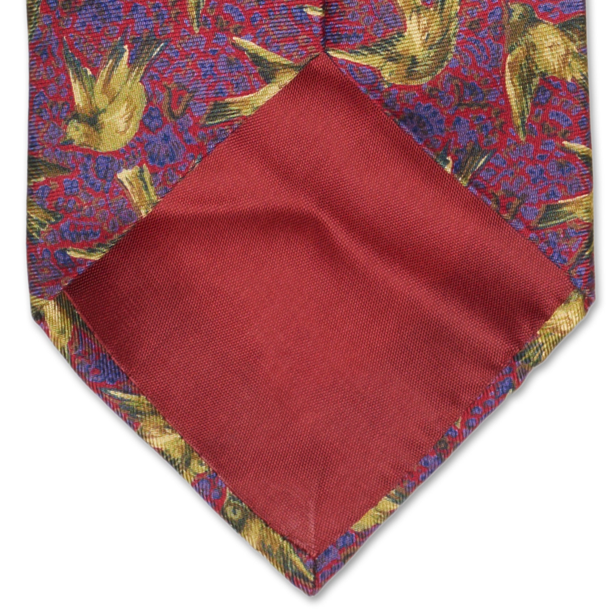 BOTTEGA VENETA Handmade Red Bird Pattern Design Silk Tie BOTTEGA VENETA