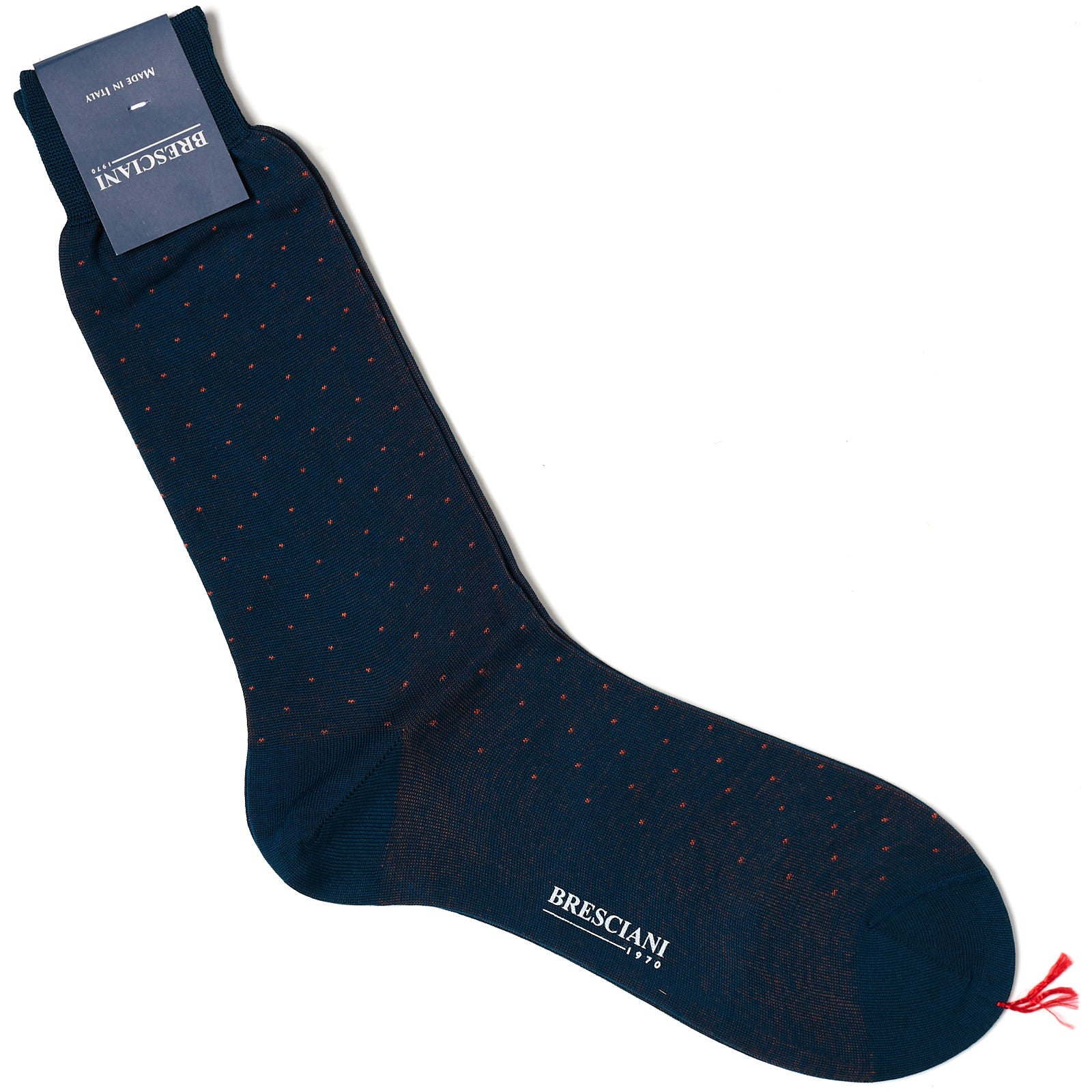 BRESCIANI Cotton Polka Dot Design Mid Calf Length Socks M-L BRESCIANI