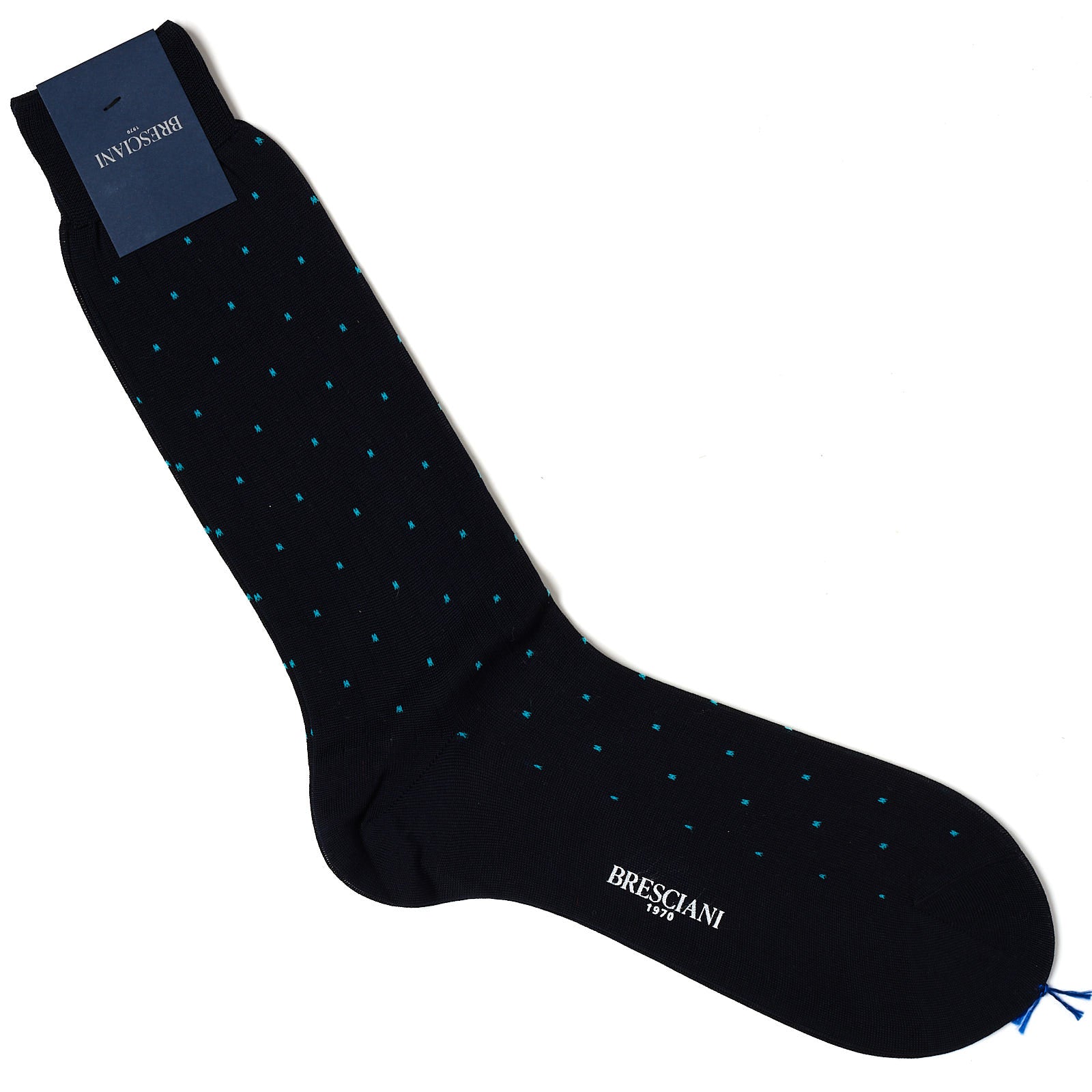 BRESCIANI Cotton Polka Dot Design Mid Calf Length Socks M-L BRESCIANI