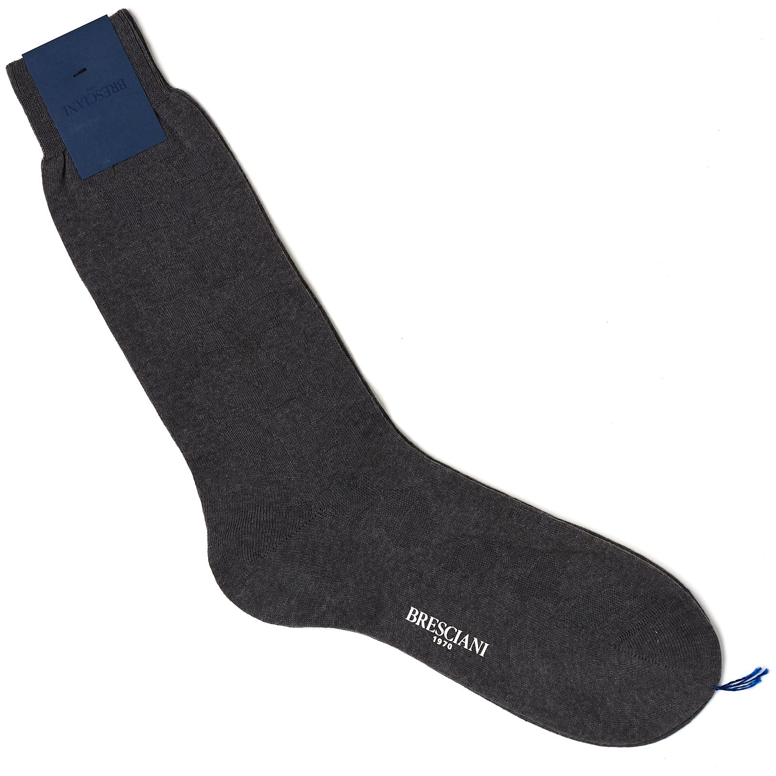 BRESCIANI Recycled Cotton Gray Mid Calf Length Socks US M-L BRESCIANI