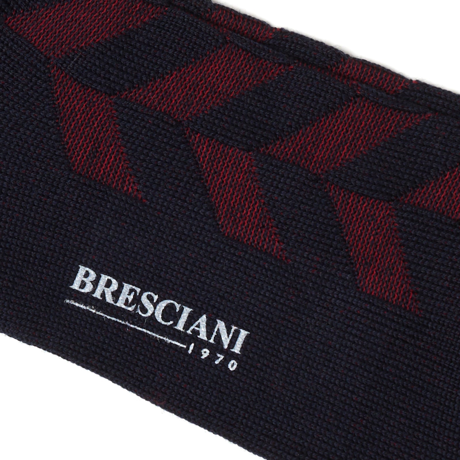 BRESCIANI Wool Geometry Micro-Design Mid Calf Length Socks US M-L BRESCIANI