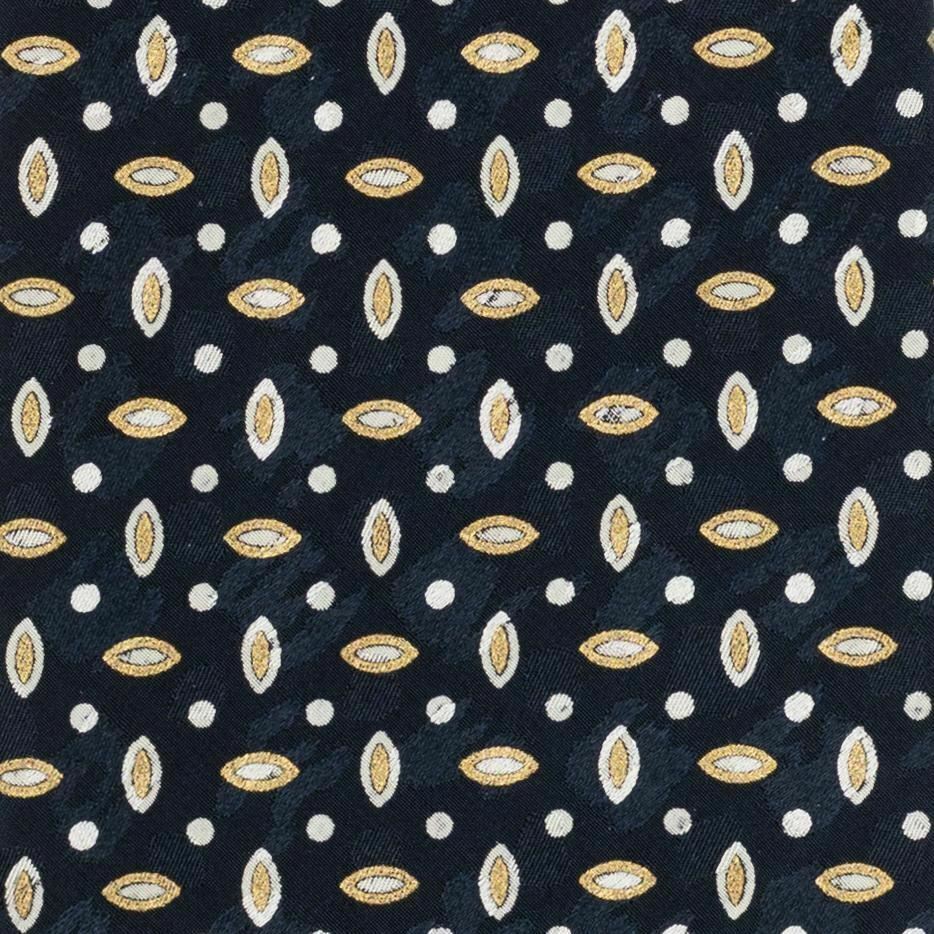 BRIONI Roma Handmade Navy Blue Macro-design Silk Tie Pocket Square Set NEW