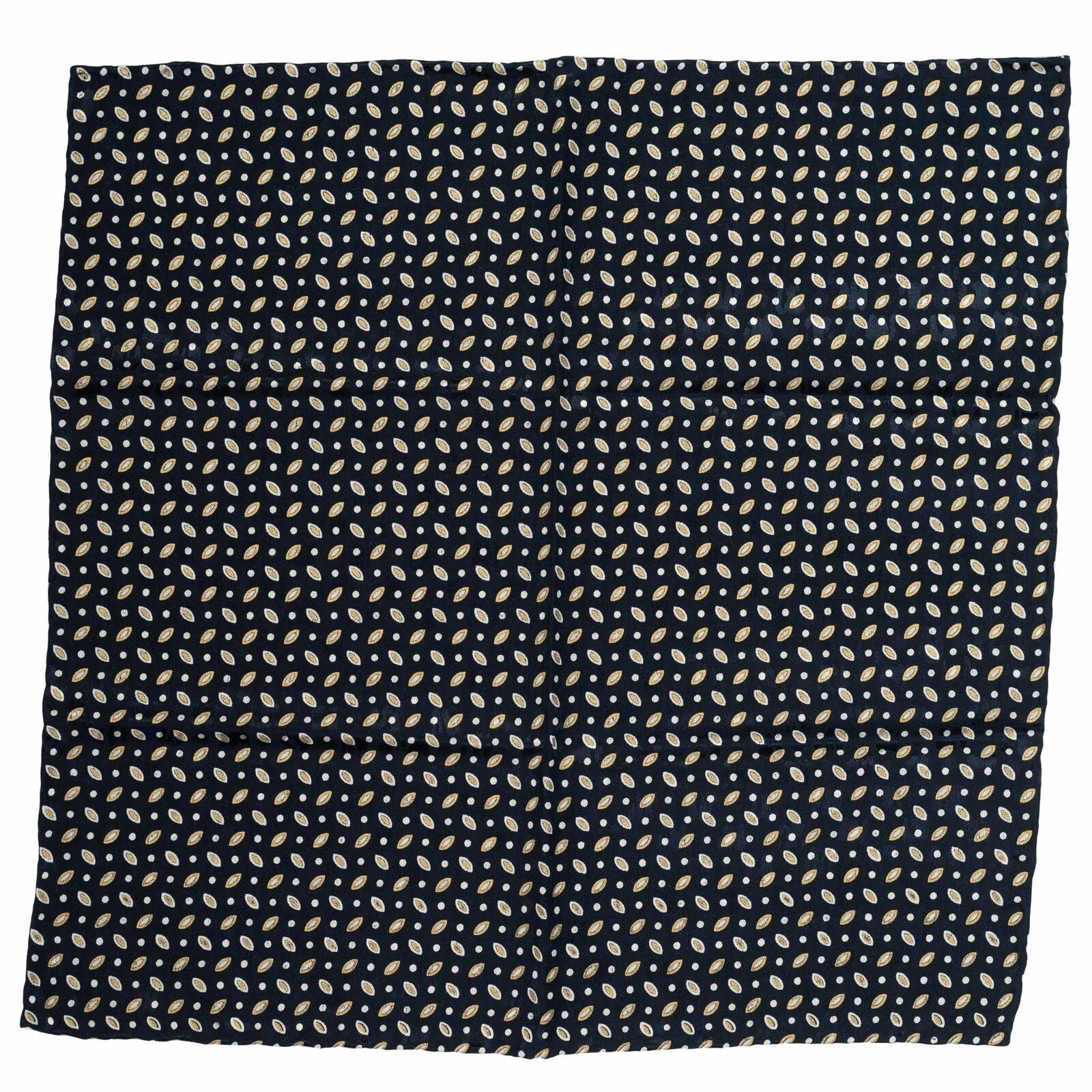 BRIONI Roma Handmade Navy Blue Macro-design Silk Tie Pocket Square Set NEW