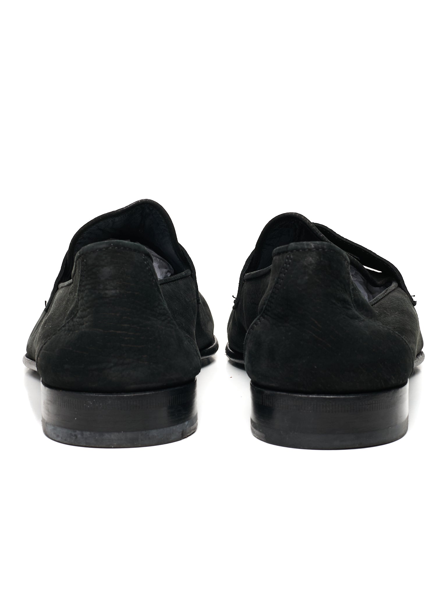 BRIONI Black Nubuck Handmade Appia Penny Loafers US 10