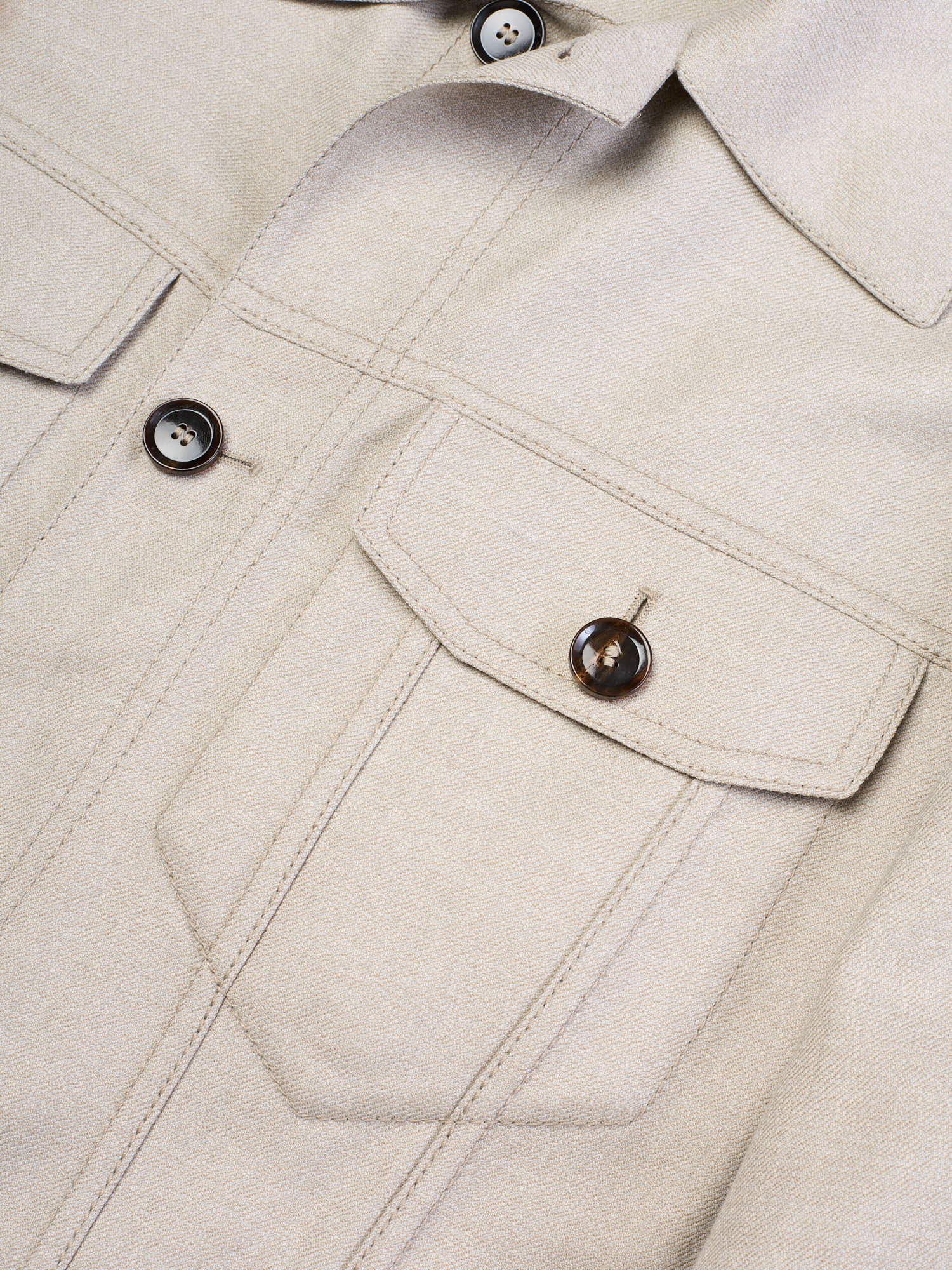 BRIONI Gray Virgin Wool Trucker Jacket "Neutrals"