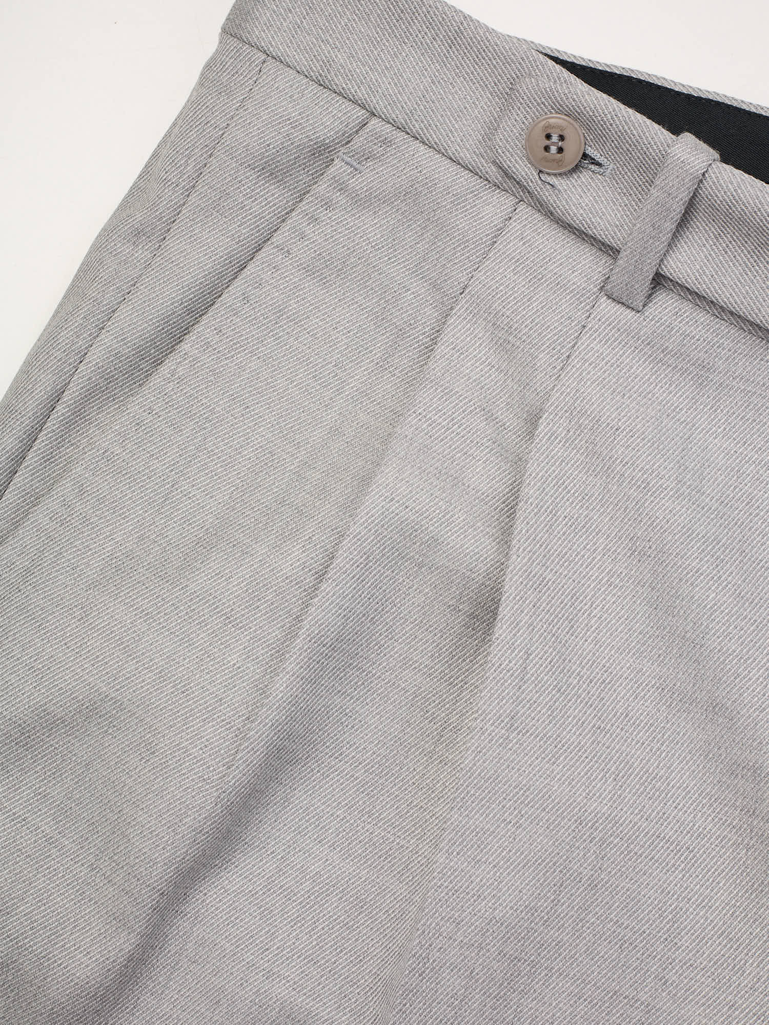BRIONI Gray Wool Double Pleated Dress Pants