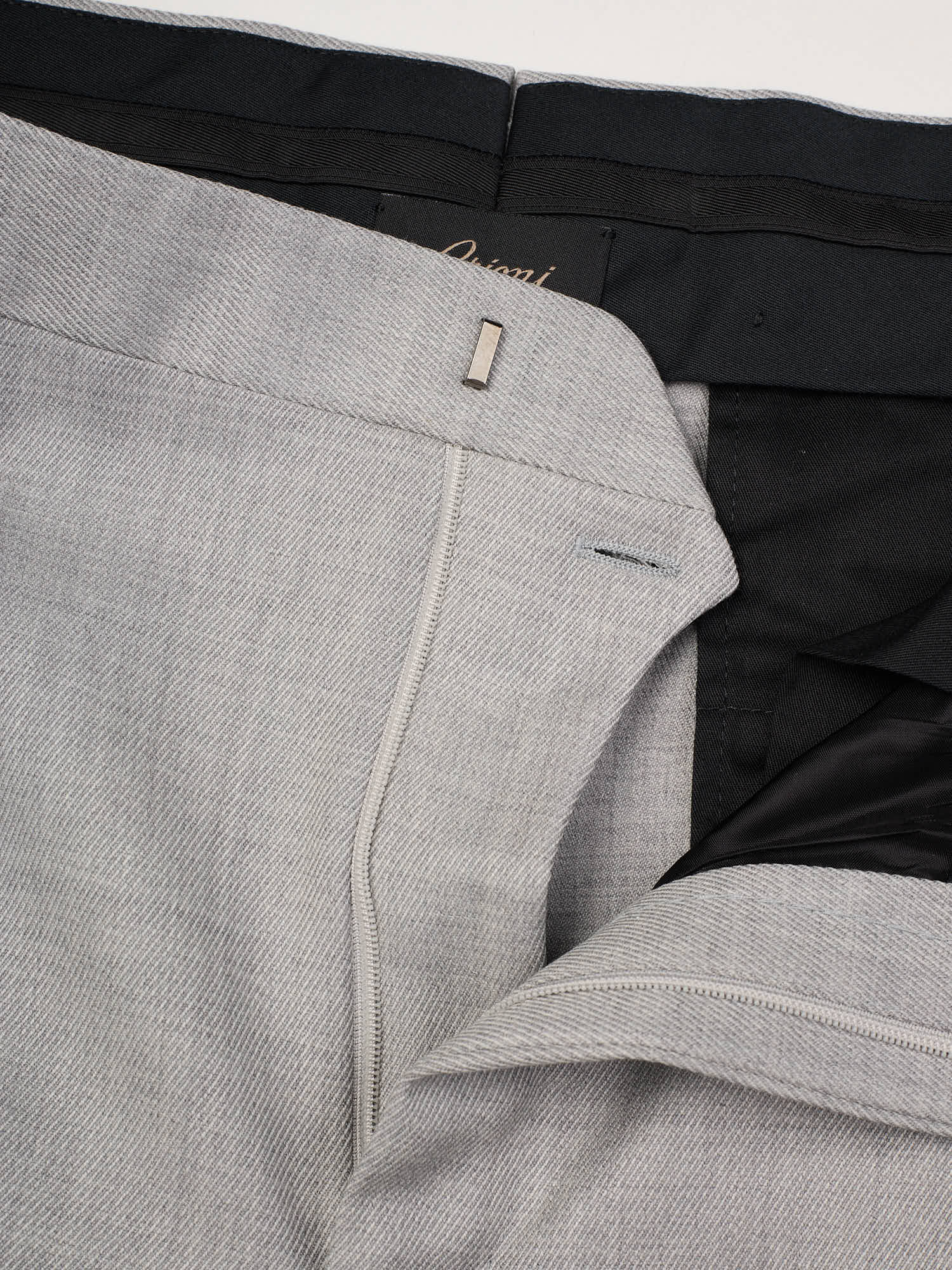 BRIONI Gray Wool Double Pleated Dress Pants