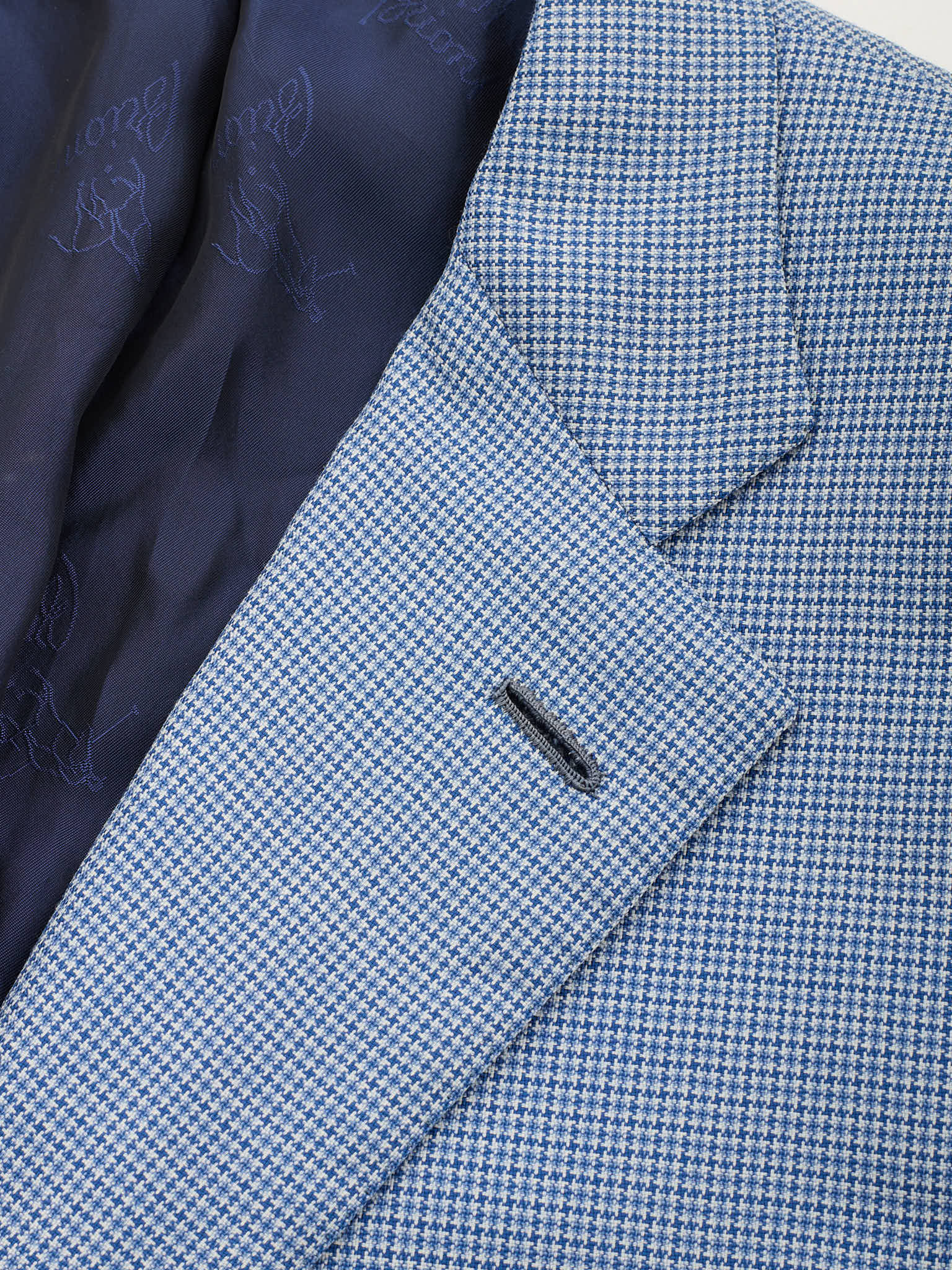 BRIONI Light Blue Checked Virgin Wool Blazer Jacket US 44